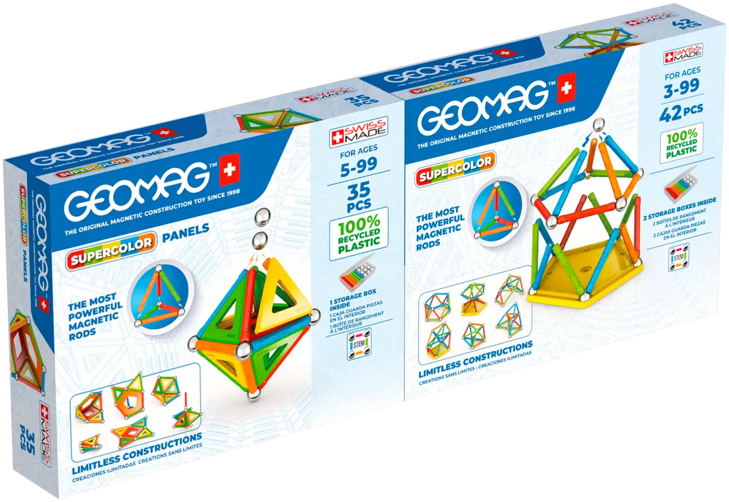 Geomag Supercolor -Tuplapakkaus 77 Osaa - 1