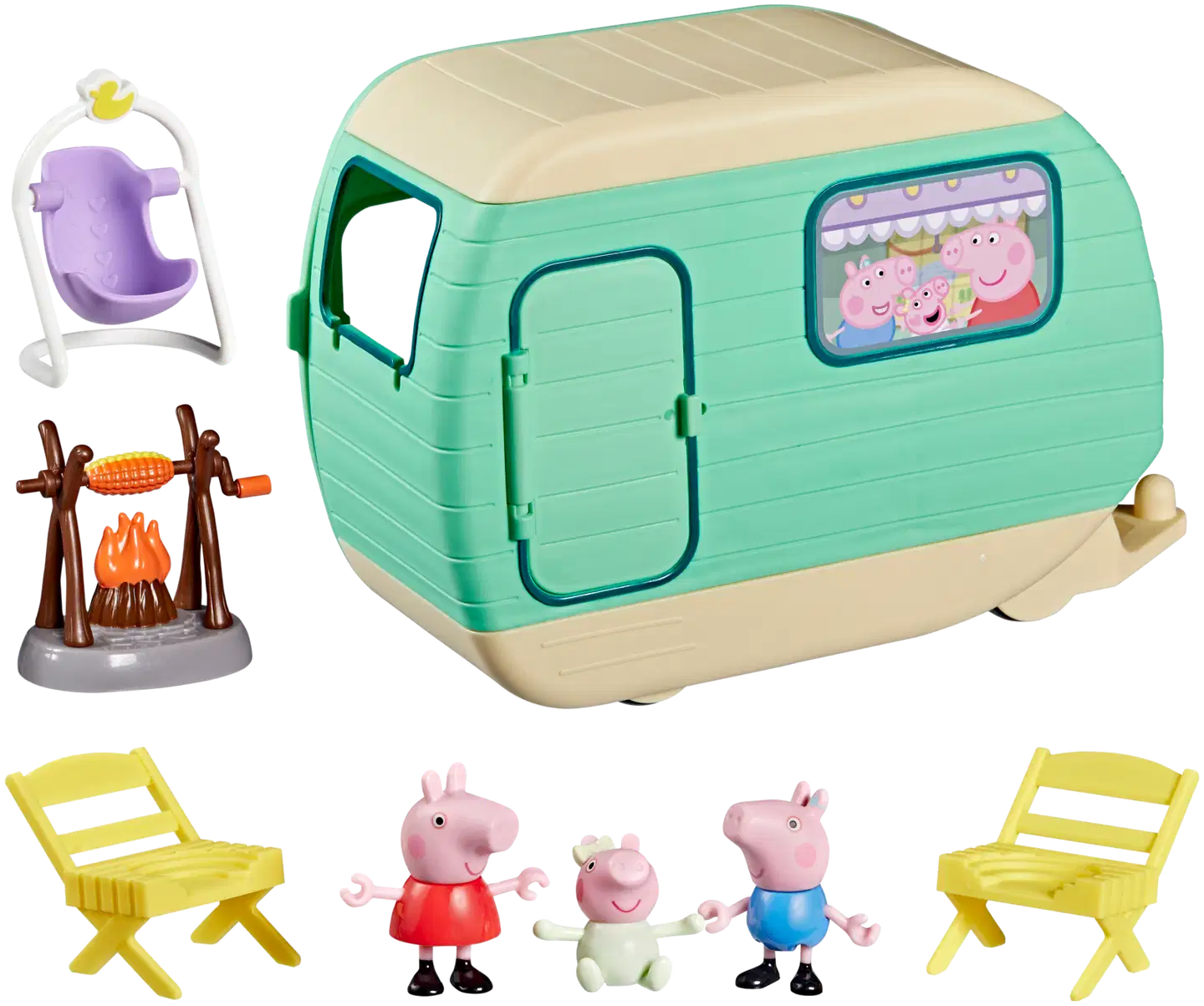Peppa Pig leikkisetti Kolme pientä possua ja matkailuvaunu - 3
