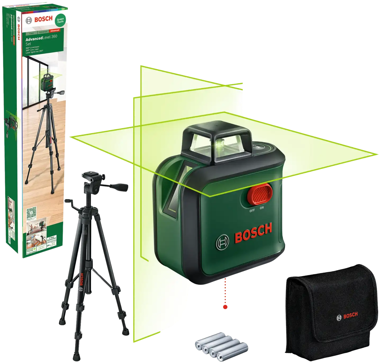 Bosch ristilinjalaser Advanced Level 360 SET - 1