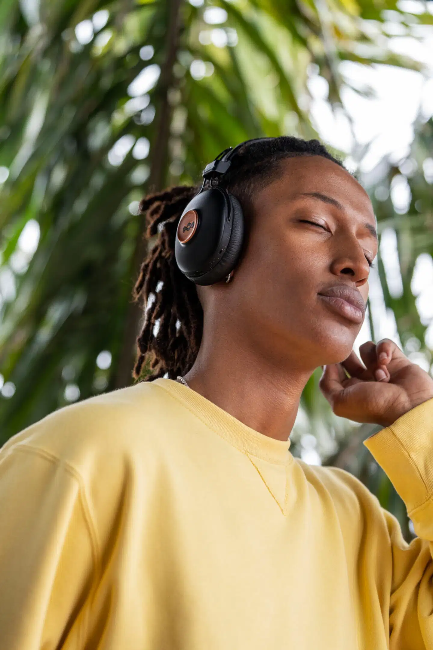 House of Marley langattomat sankakuulokkeet Positive Vibration Frequency, musta/puu - 4