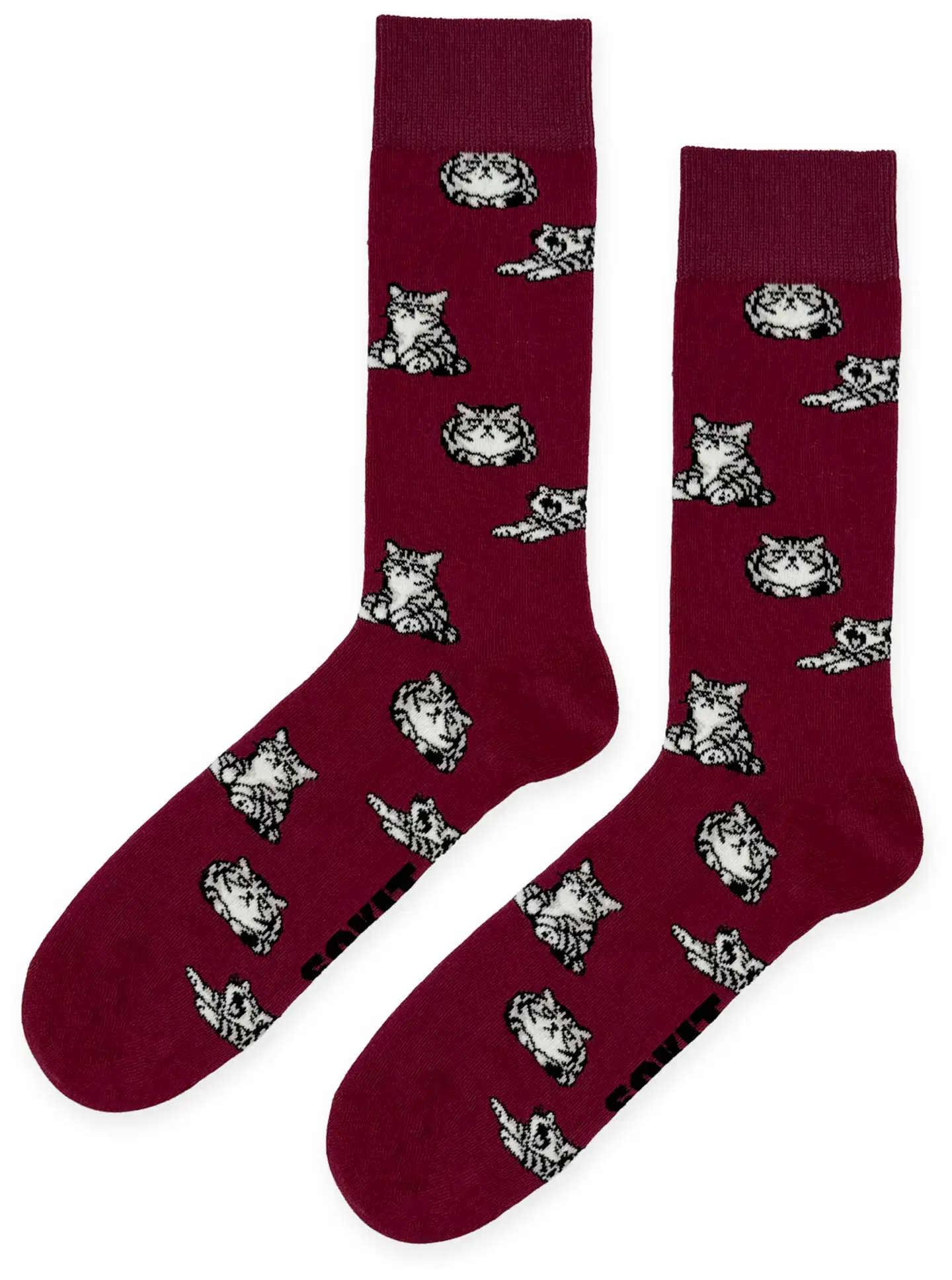 Sokit unisex sukat raidallinen kissa punainen 36-40