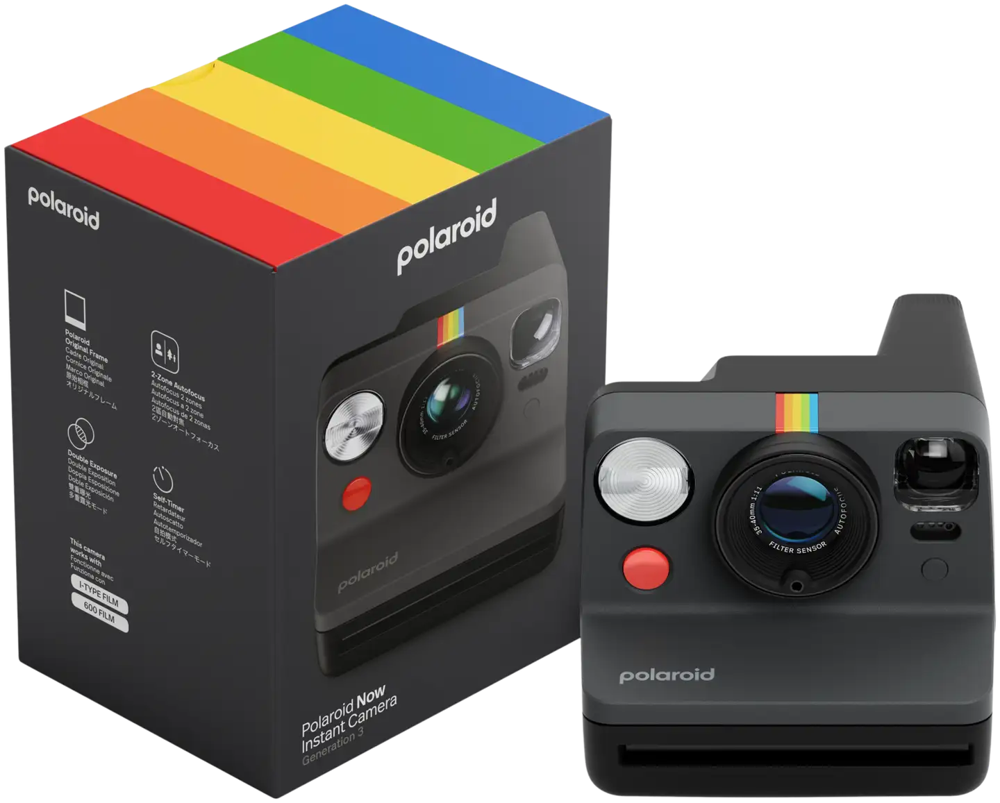 Polaroid Now Gen 3 pikakamera, Musta - 7
