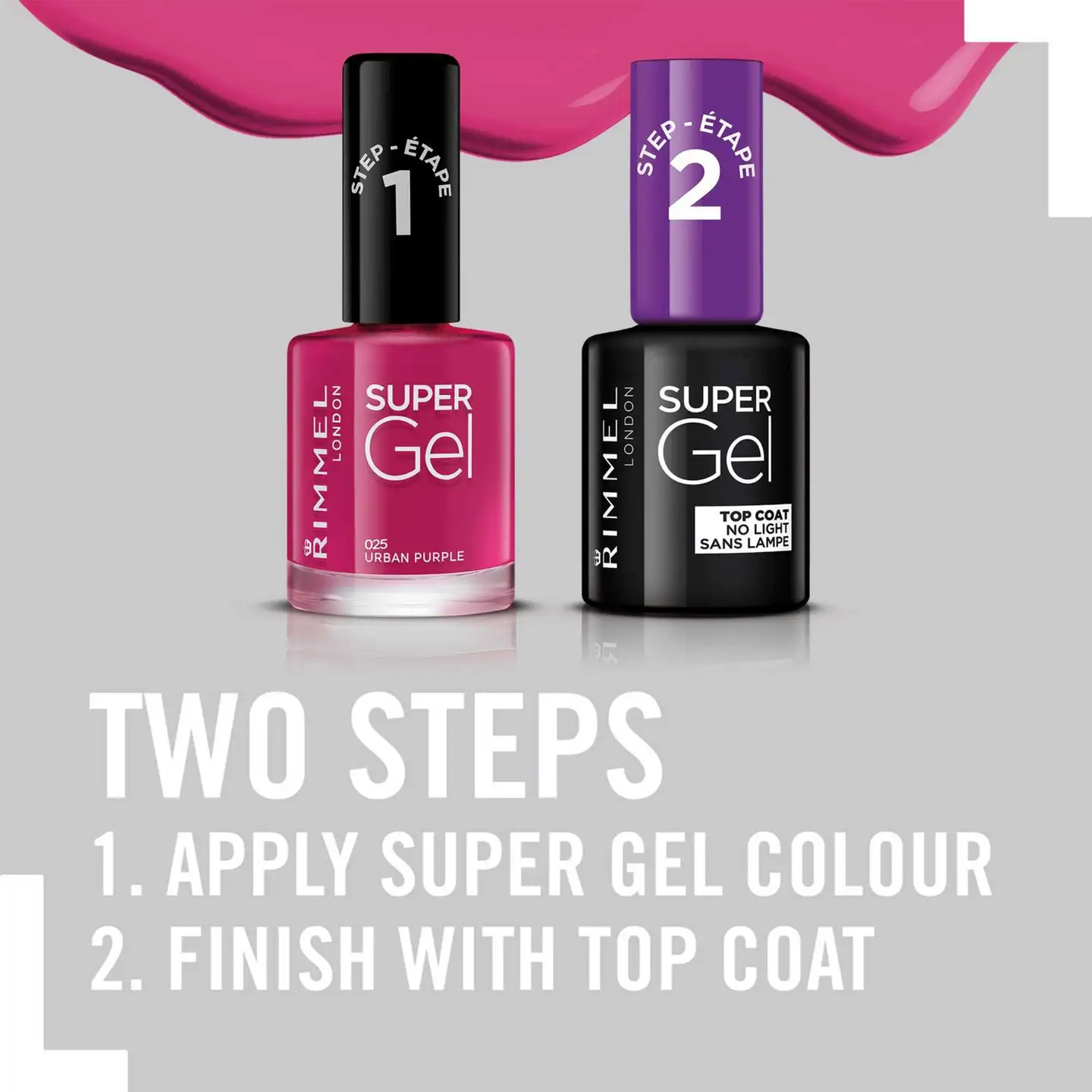 Rimmel 12ml Super Gel Nail Polish 025 Urban Purple kynsilakka - 6