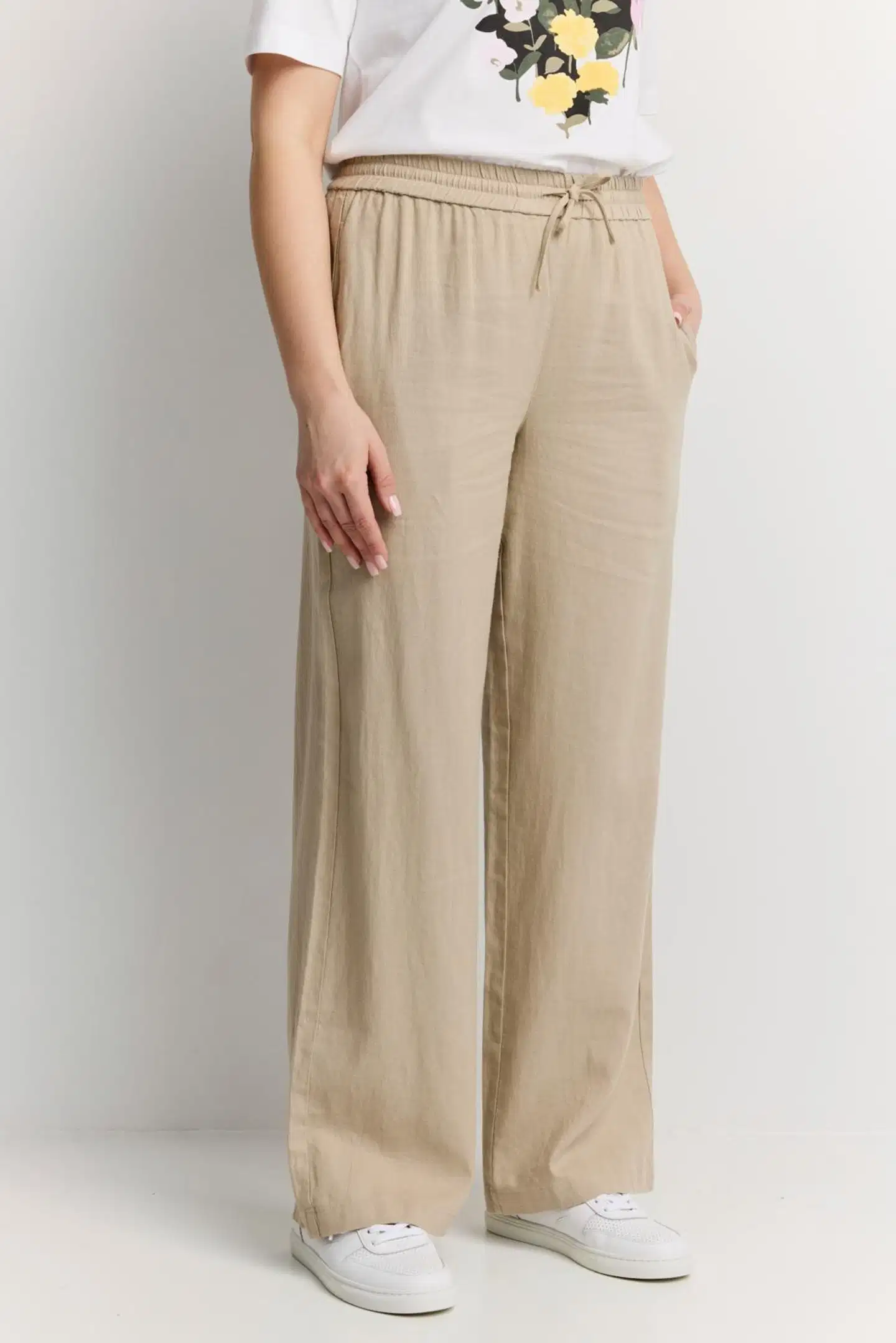 Finlayson naisten pellavahousut - Taupe - 3