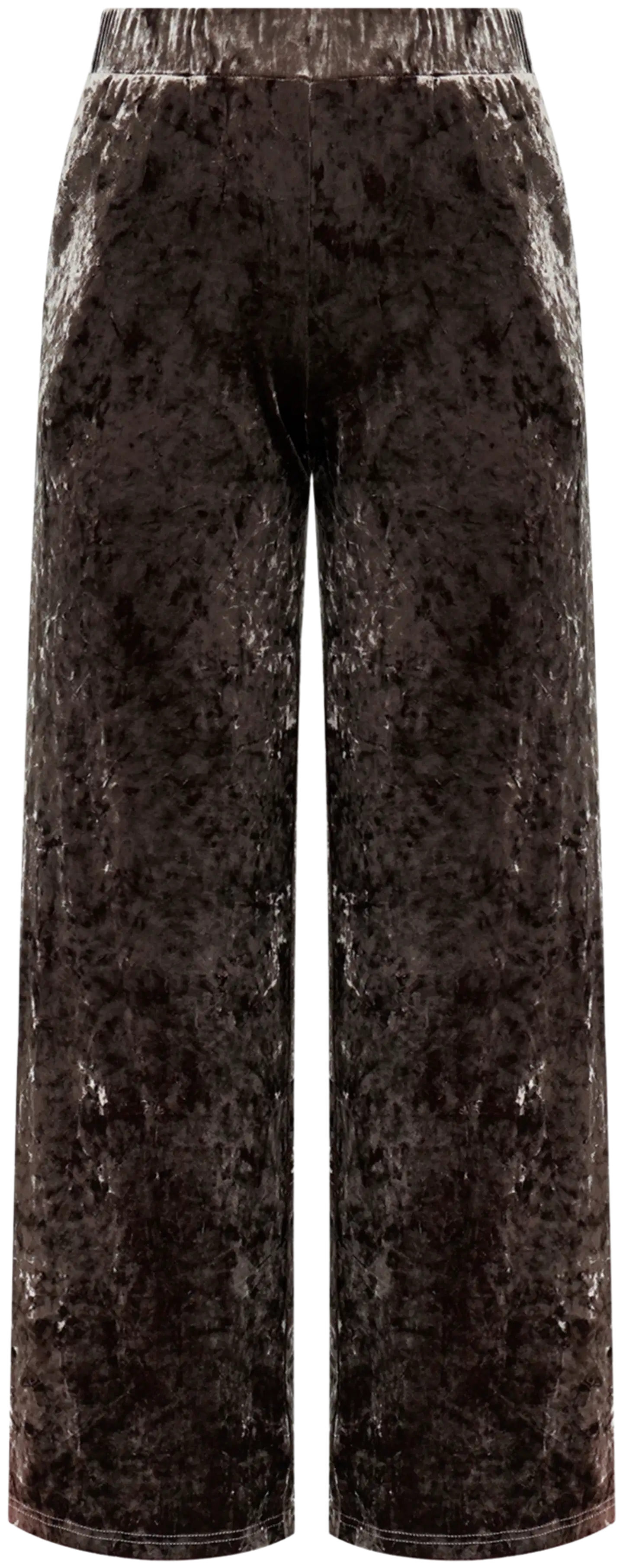 WKLY. naisten samettijuhlahousut wide leg 222W382676 - Cocoa - 1