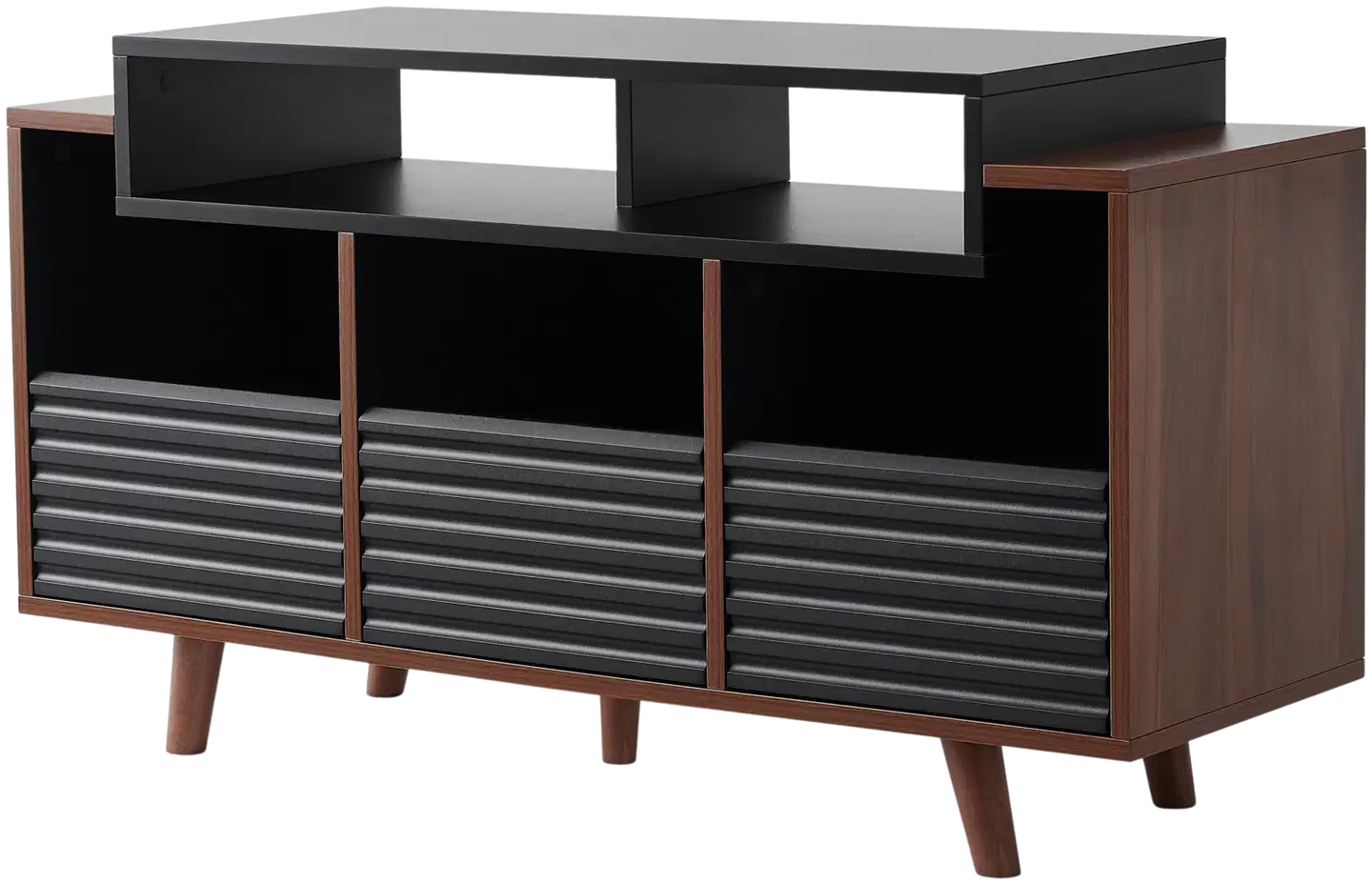 Norstone Oslo Vinyl 1200 -vinyylikaluste musta/pähkinä - 1