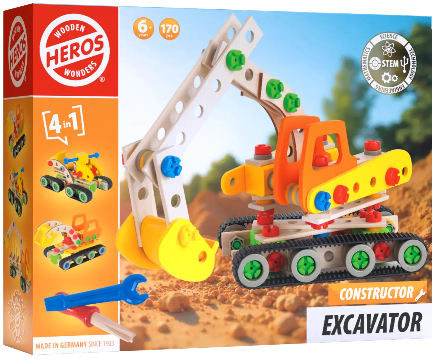 Heros rakennussarja Constructor Kaivinkone 170 osaa - 1