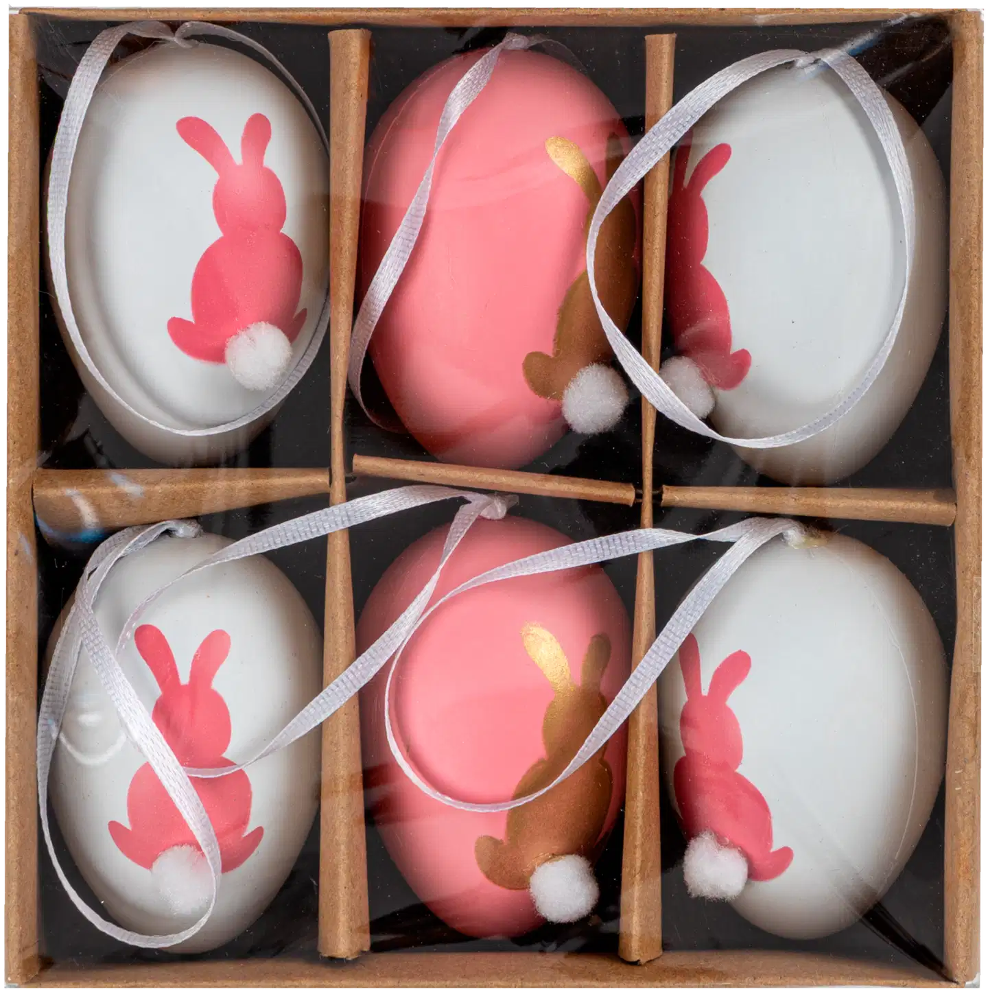 Pääsiäismuna pupu pinkki 6 kpl