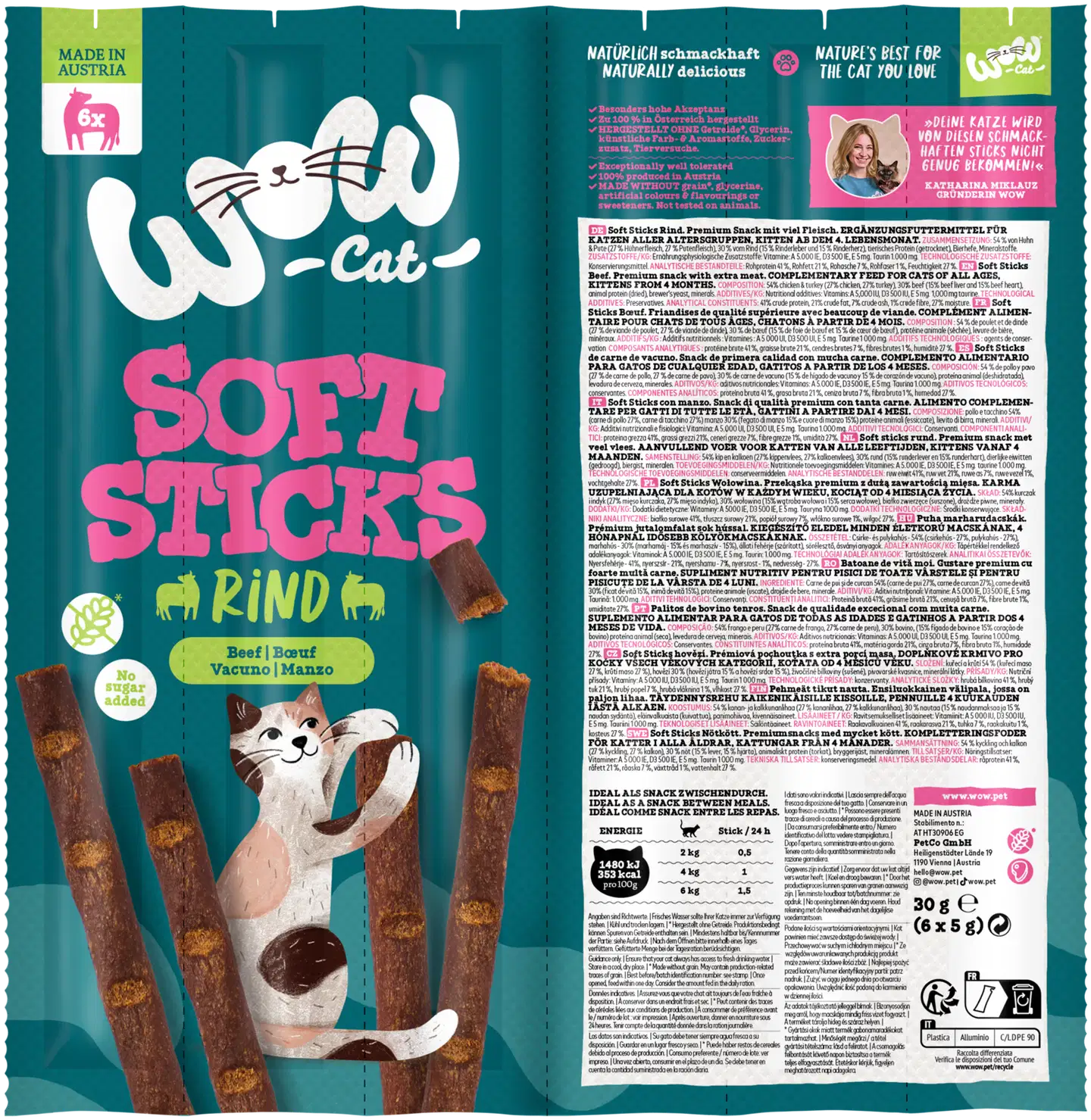 WOW CAT Soft Sticks Nauta 6 x 5 g