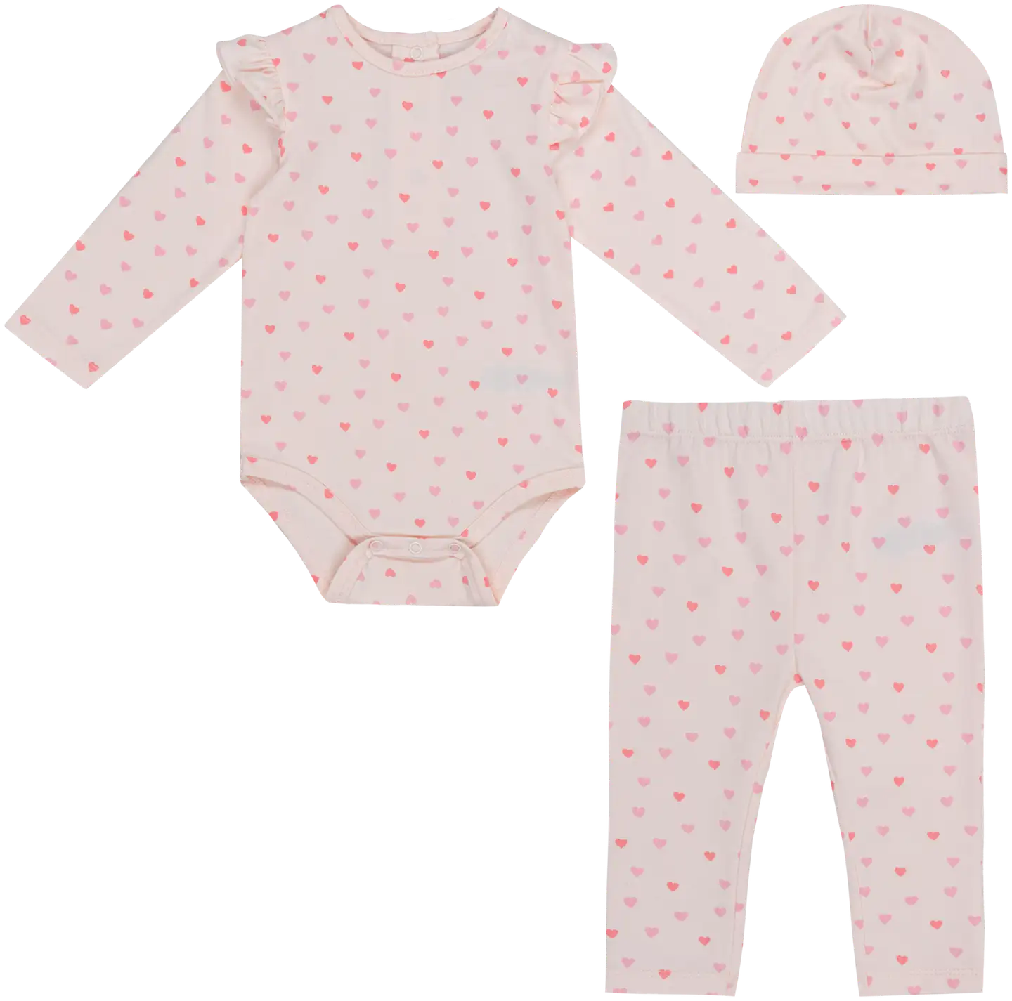 TEX BABY vauvojen 3-osainen setti Sydän I274184 - pink light - 1