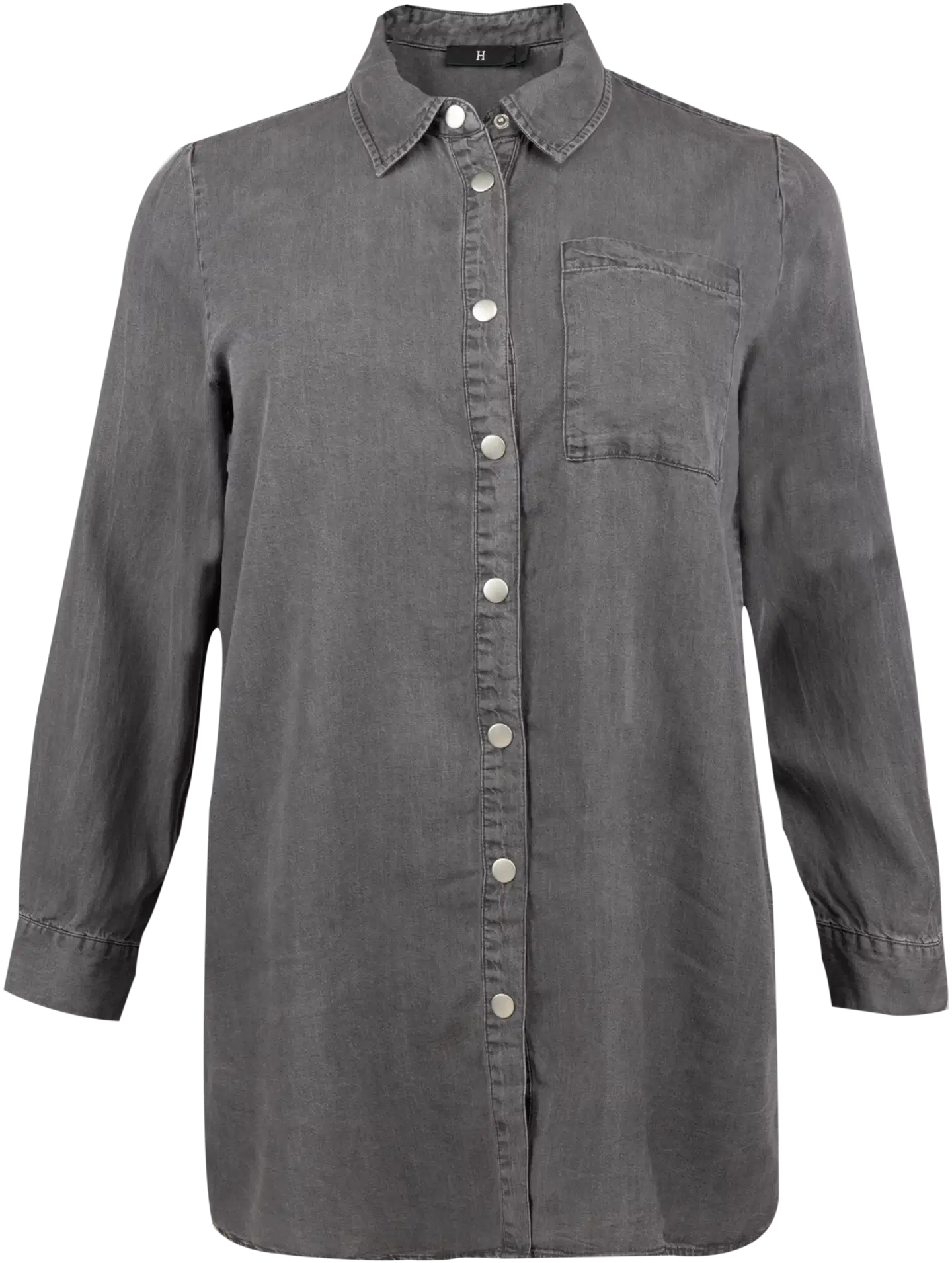 House naisten pitkä denimpaita 228HP30601, D-mitoitus - Black washed denim - 1