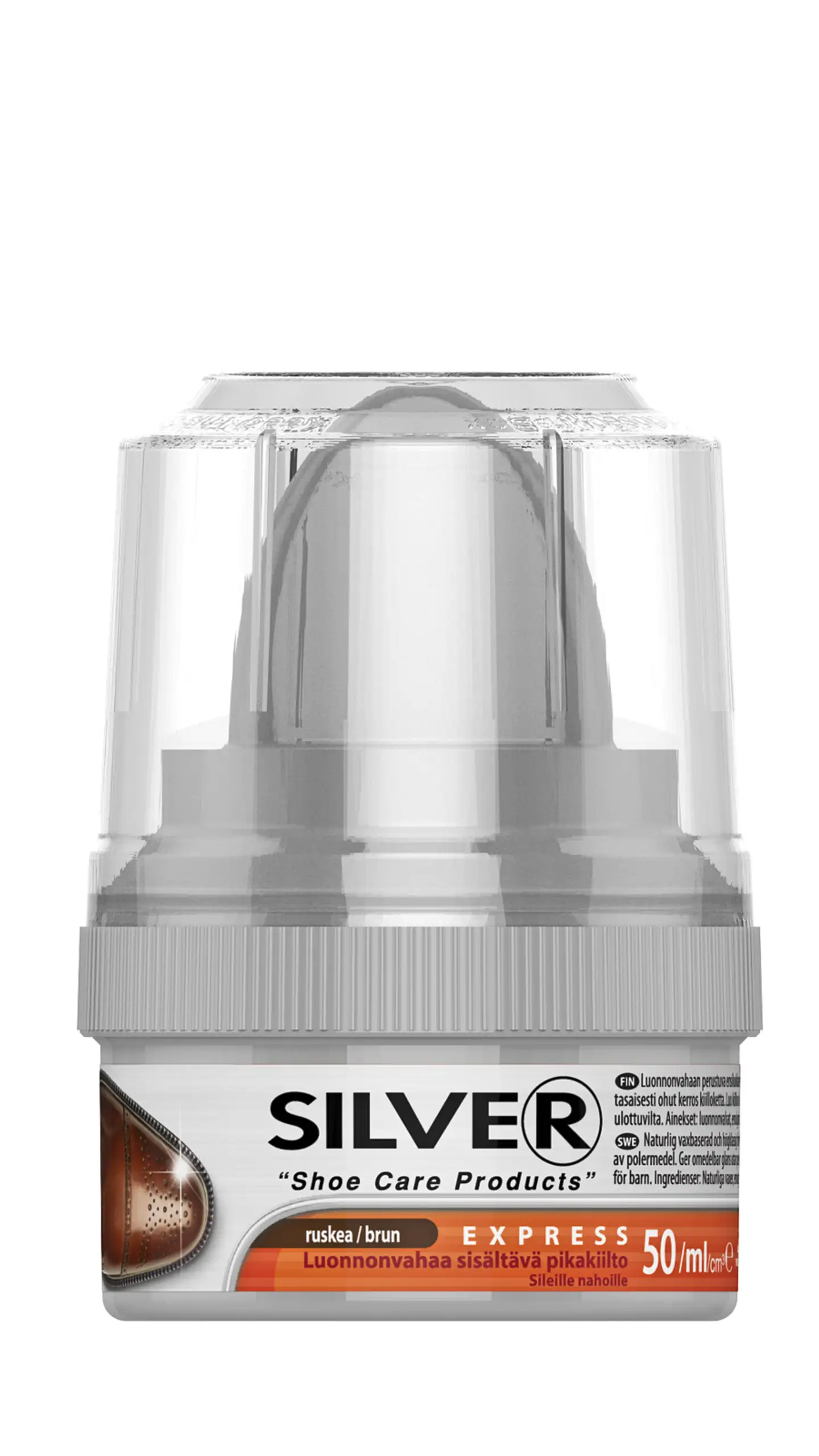 Silver 50ml pikakiilloke kengille ruskea