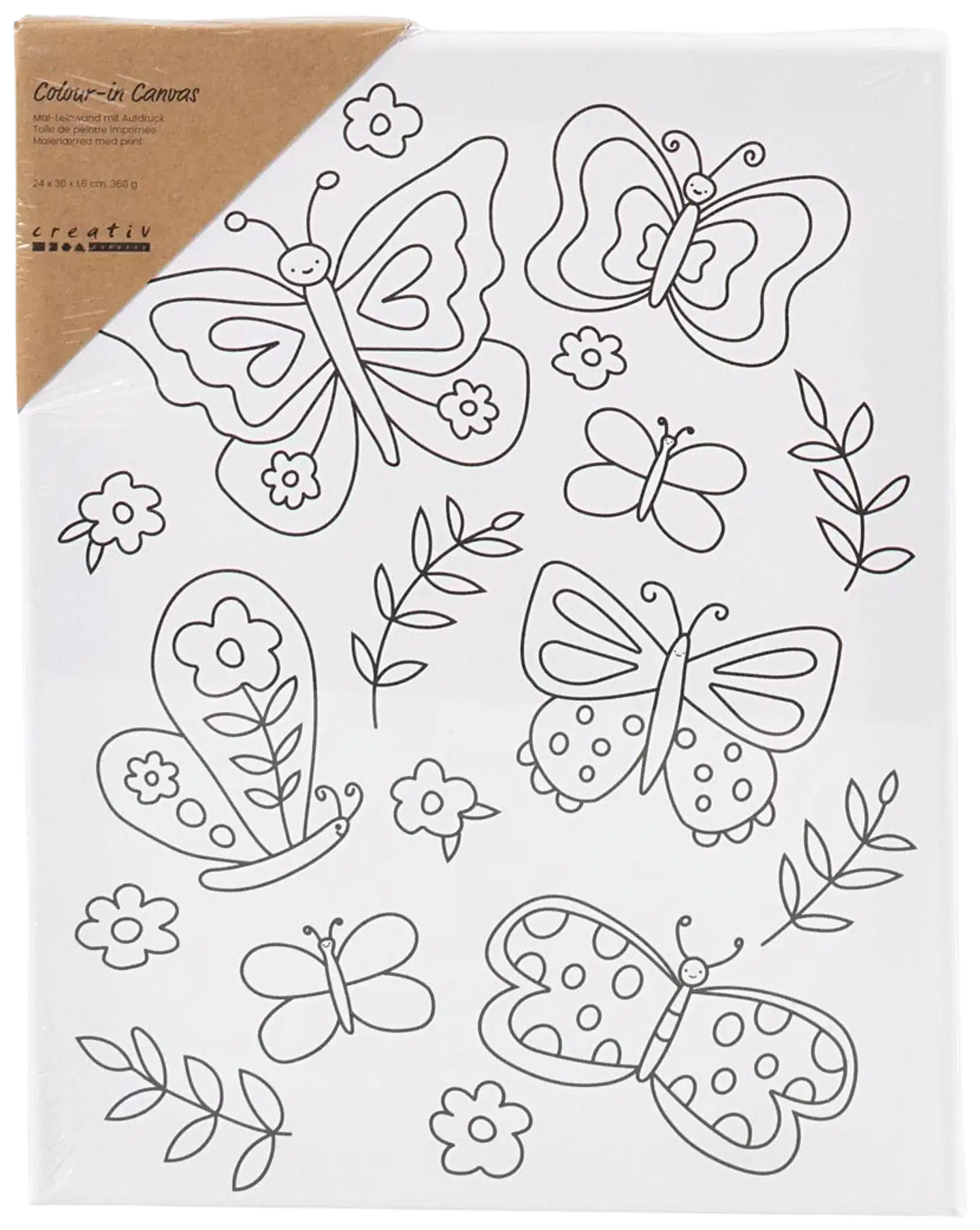 Creativ Company kuvioitu maalauspohja perhoset  24x30 cm - 2