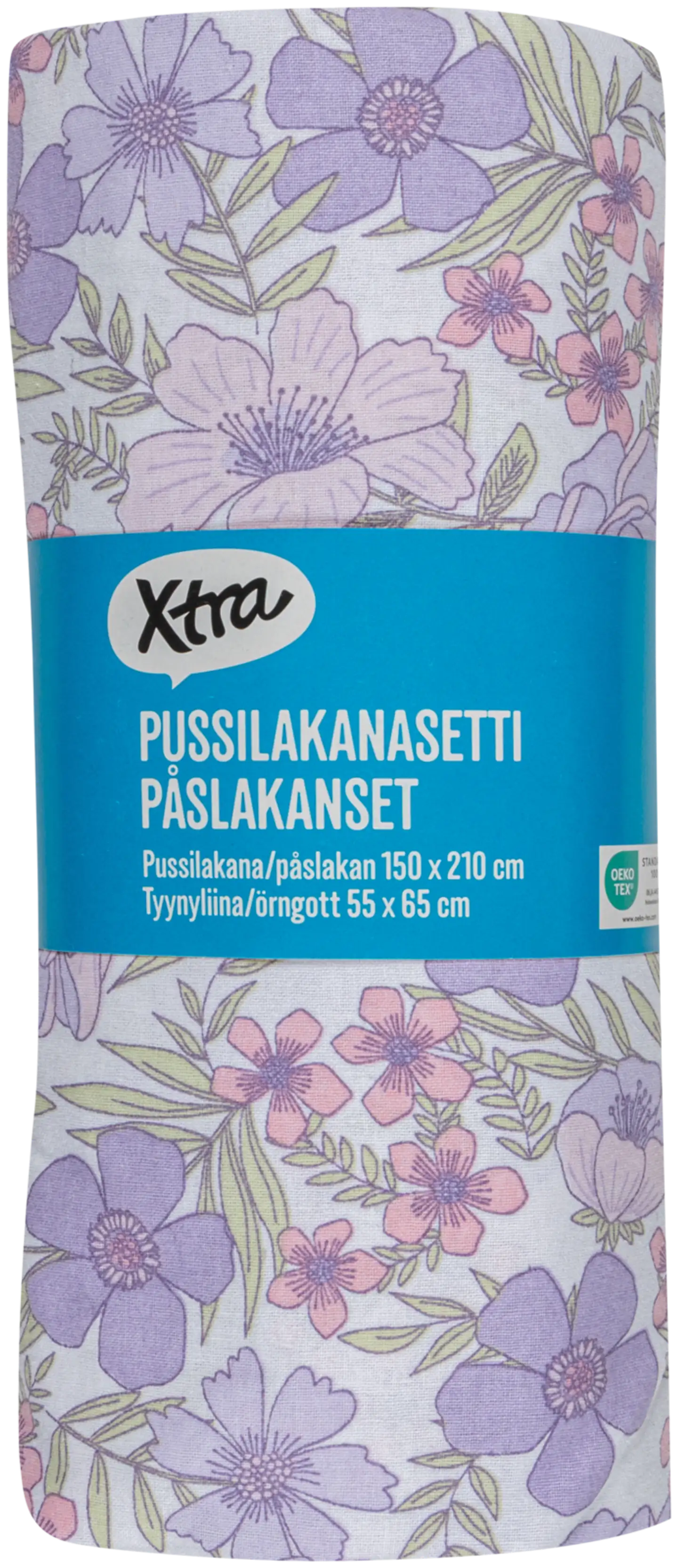 Xtra pussilakanasetti Amalfi 150x210 cm liila-vaaleanpunainen - 2