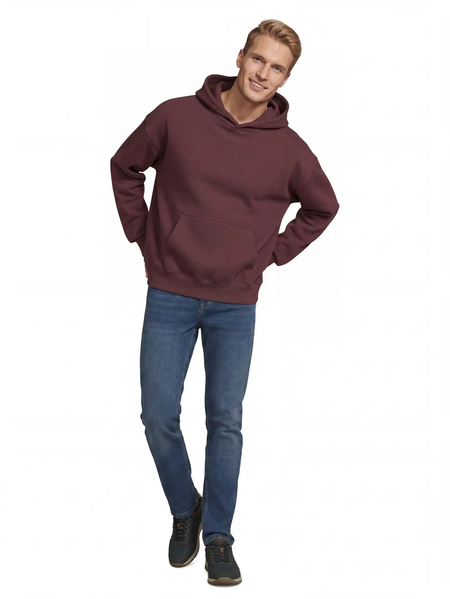 House miesten collegehuppari basic 195HBNOS21 - Burgundy - 4