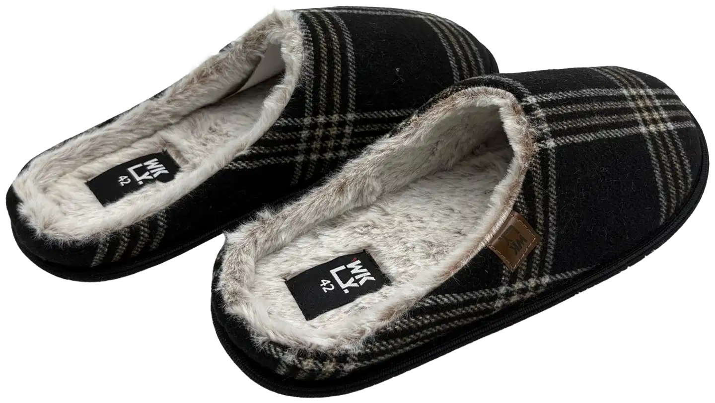 WKLY. miesten tossut Checks - Black - 2