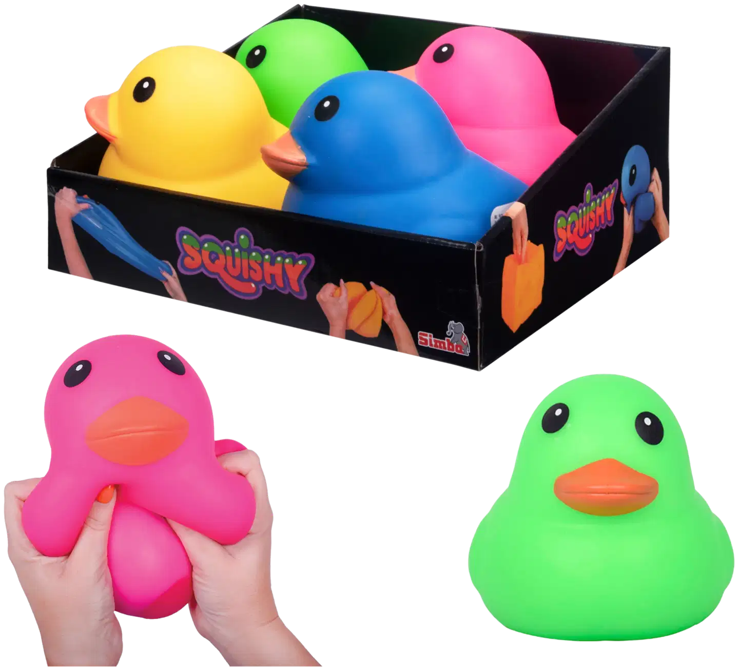 Simba - Squishy Ankka, 15 cm, puristelulelu, useita värejä, myydään yksittäin - 1