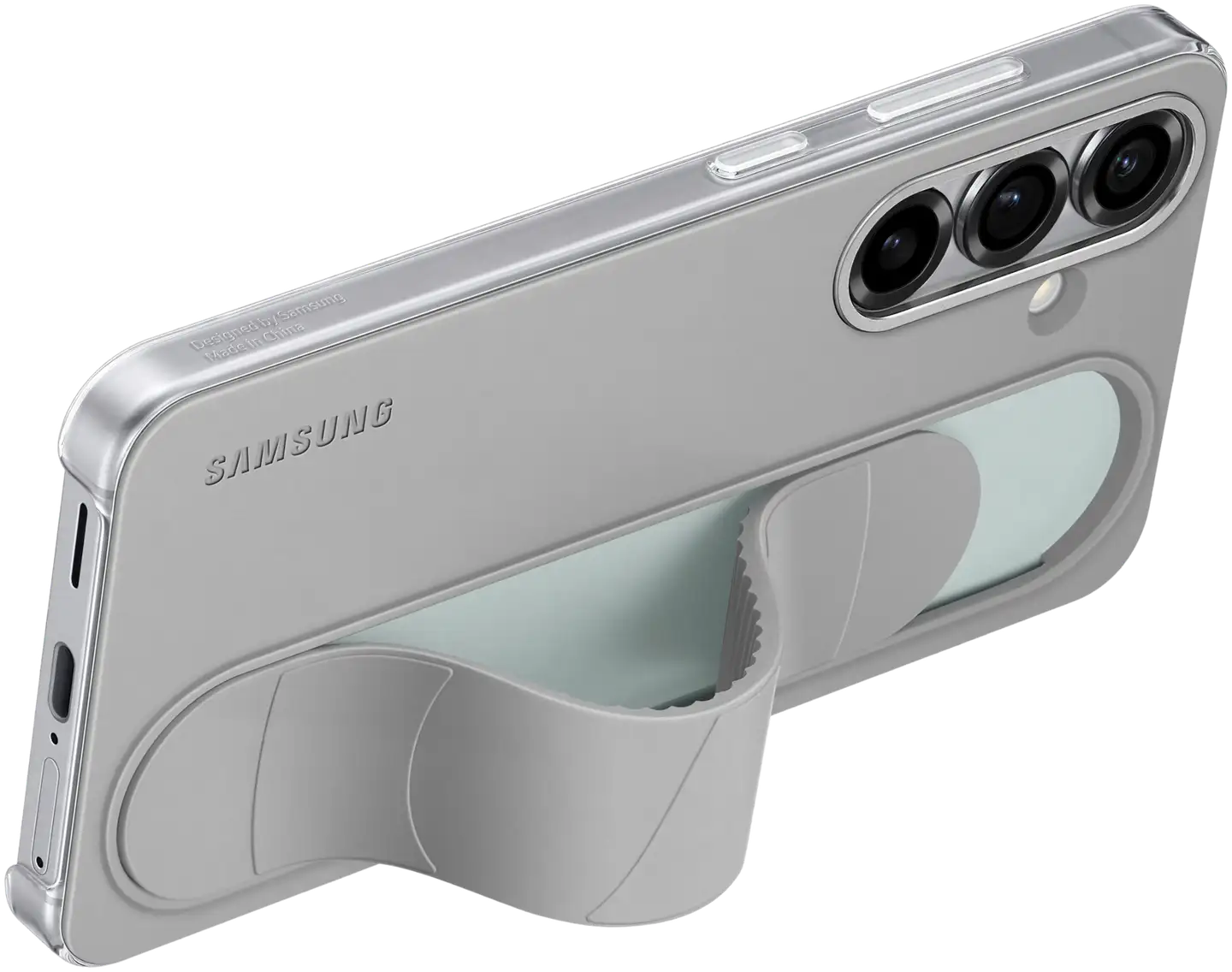 Samsung s25 suojakuori standing grip case gray/mint - 4