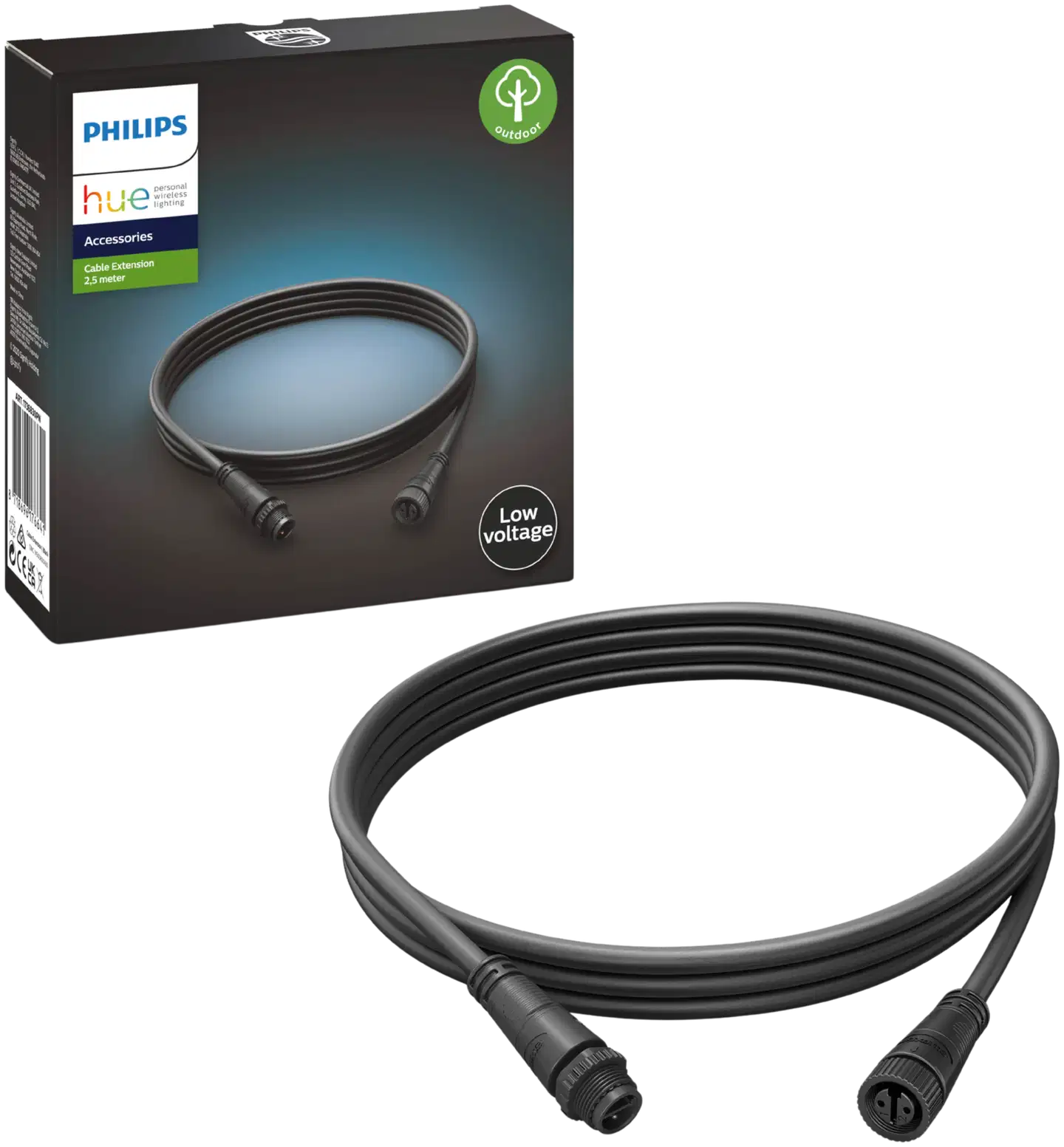 Philips Hue jatkokaapeli ulkokäyttöön 2,5m musta - 1
