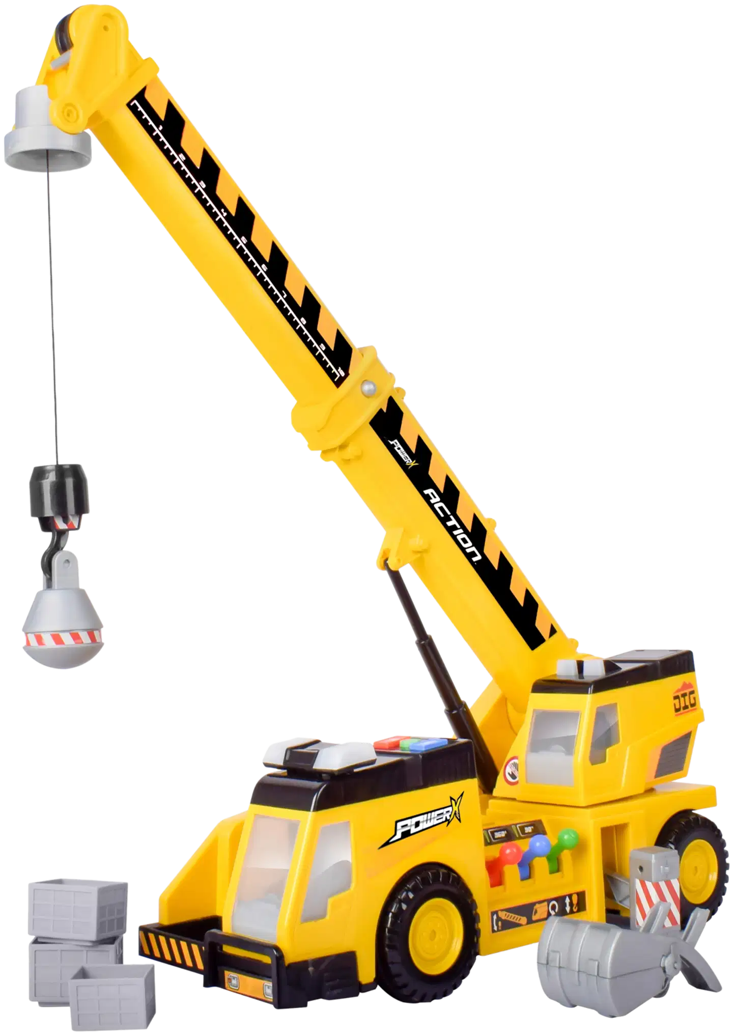 Power X Lift'N'Move sähköinen nosturiauto valoilla ja äänillä 48 cm - 5