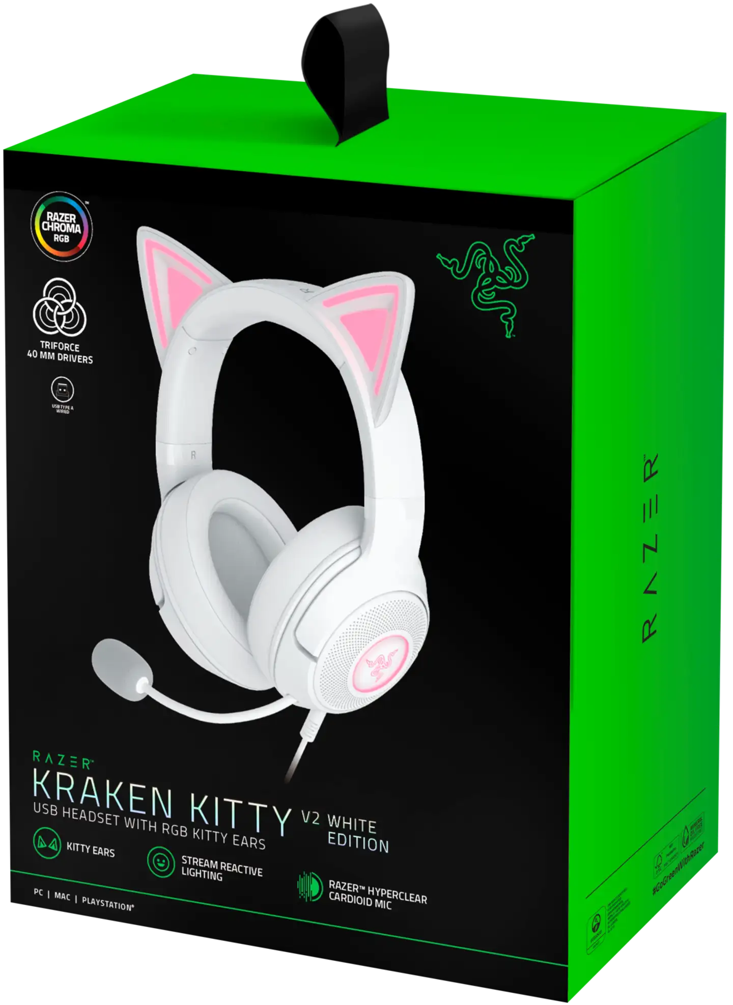 Razer kuulokkeet Kraken Kitty V2 valkoinen - 7