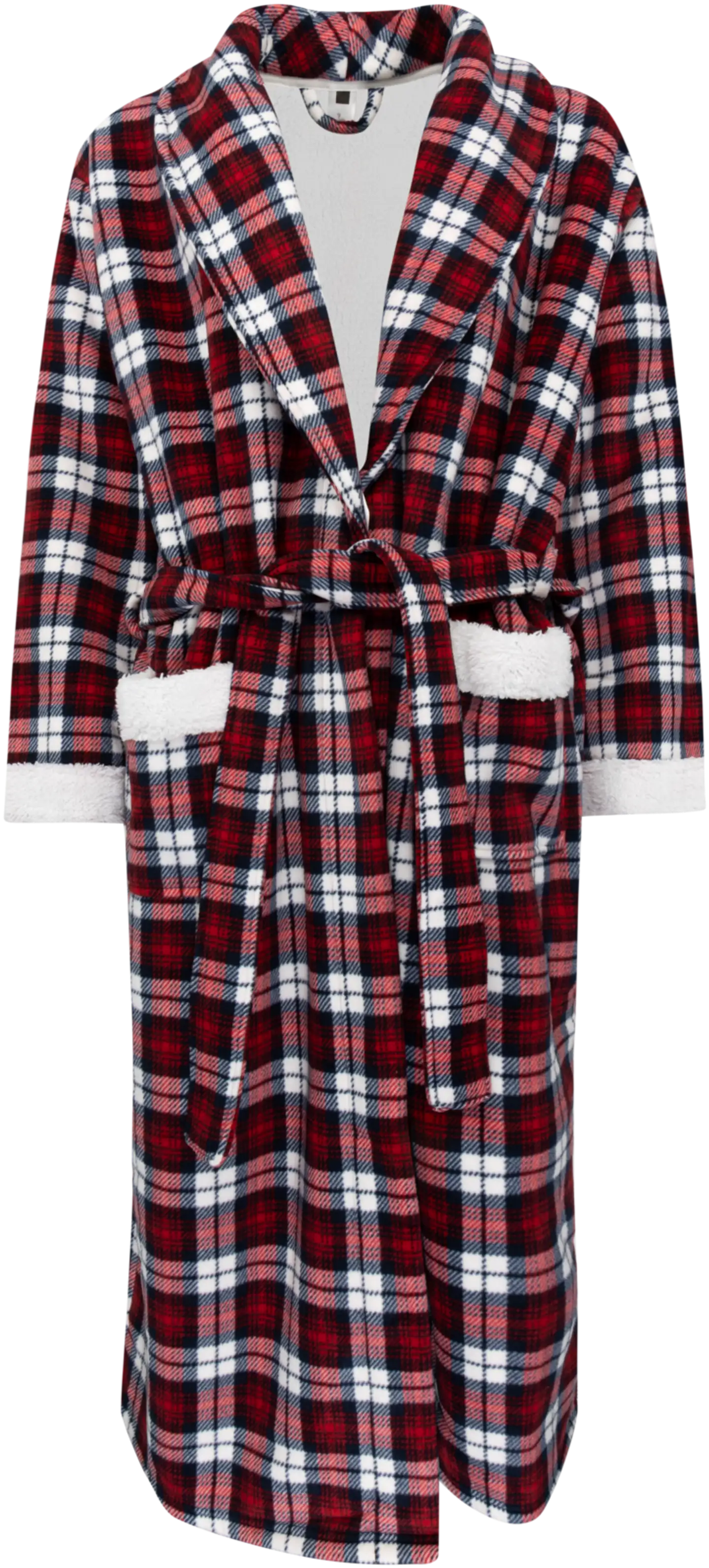 Actuelle naisten aamutakki 212A382519 - red check - 1