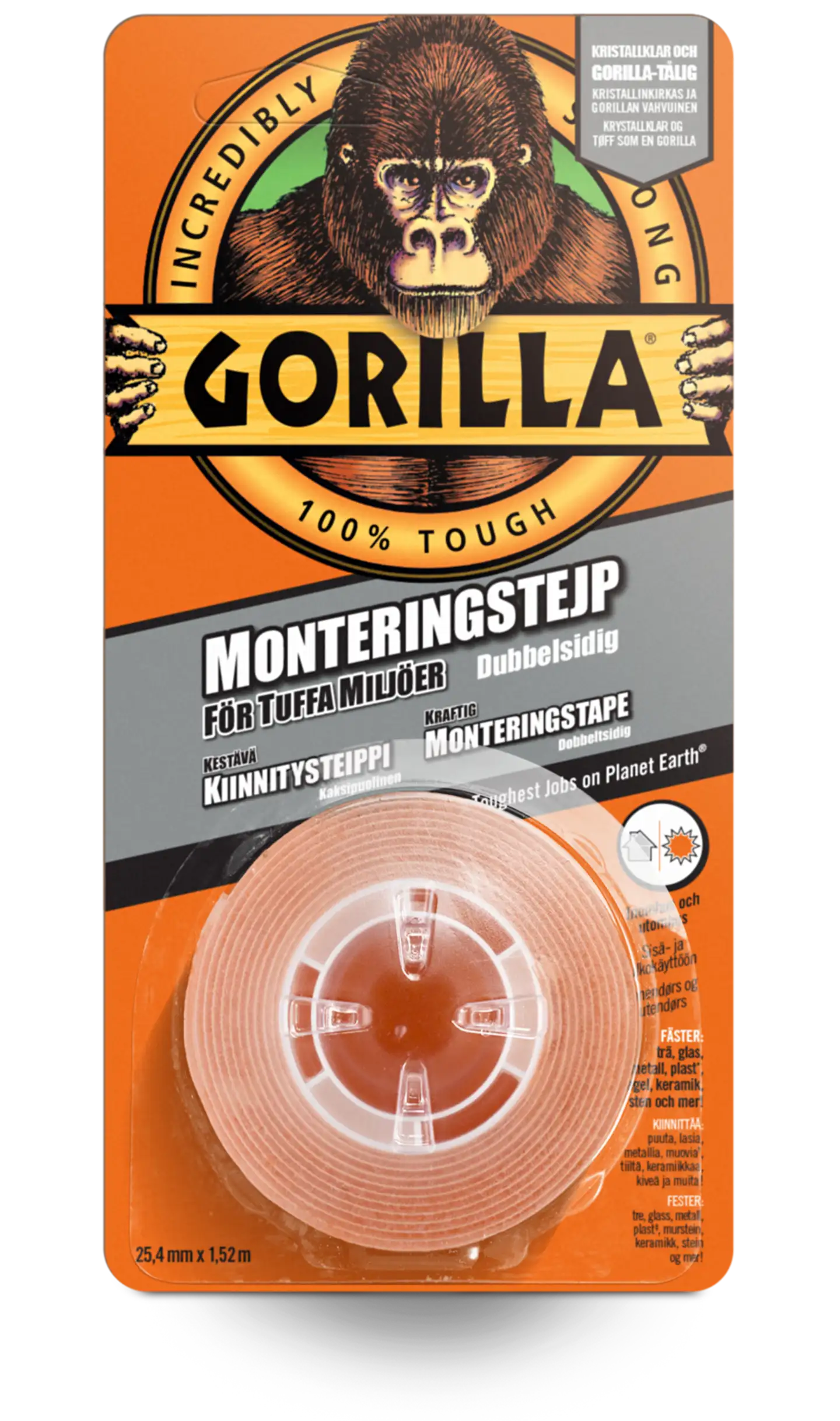 Gorilla kiinnitysteippi 1,52m