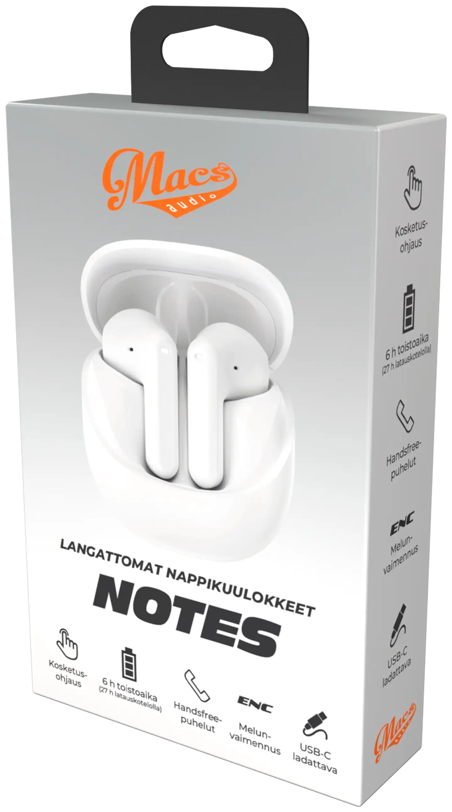 Macs langattomat nappikuulokkeet Notes valkoinen - 1