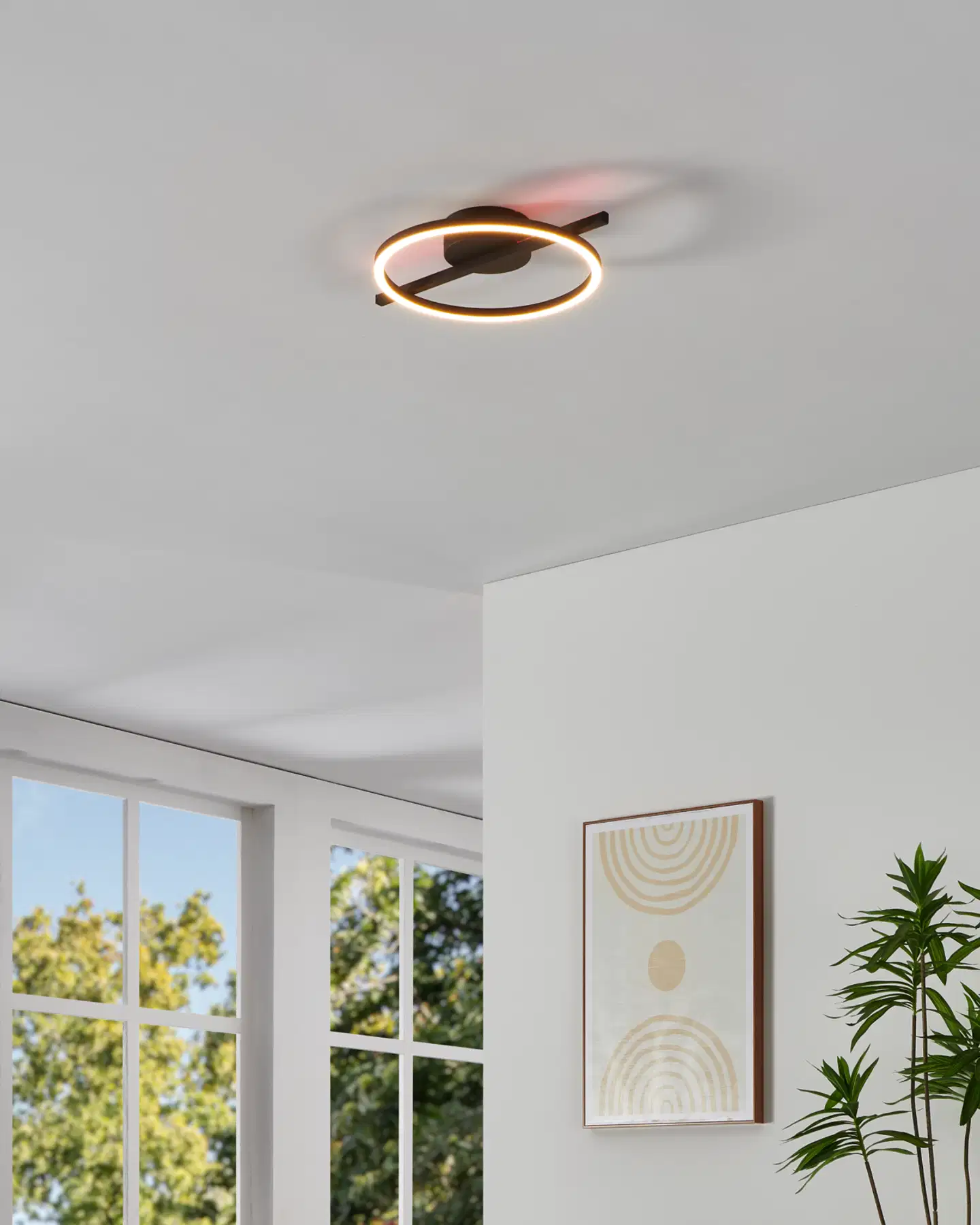 EGLO kattovalaisin Amandolo LED 17W 40 cm RGB CCT musta/valkoinen - 11