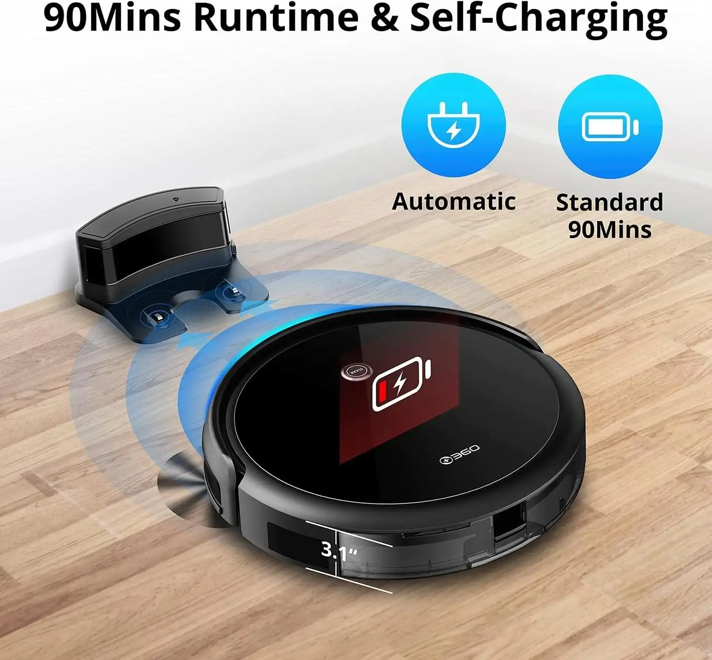 360 Robot Vacuum Cleaner C50 -robottipölynimuri - 6