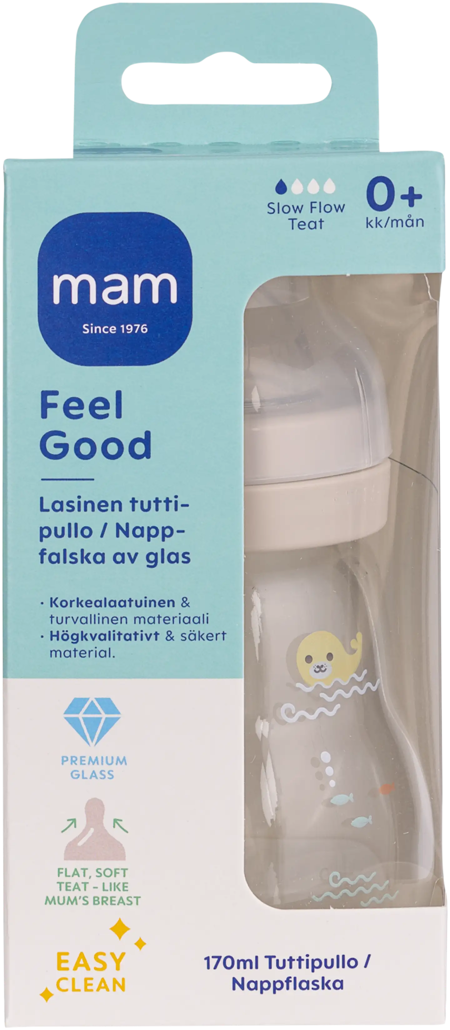 MAM Feel Good lasinen tuttipullo 170 ml
