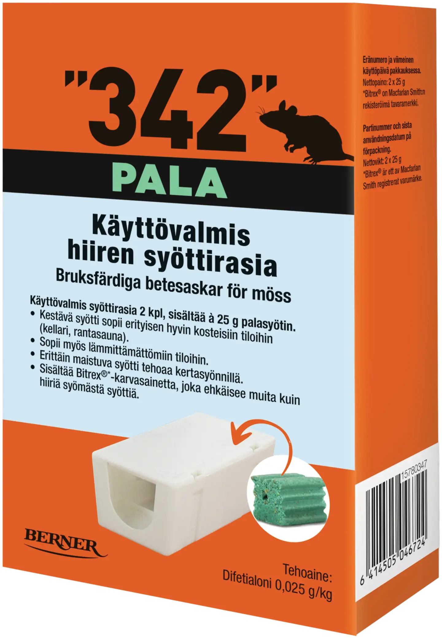 342 Syöttirasia 2kpl á 25g palasyötti