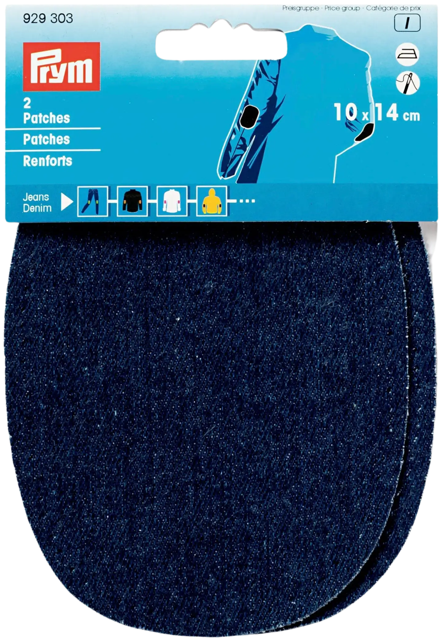 Prym farkkupaikka silitettävä 10x14cm tummansininen 2kpl - 1