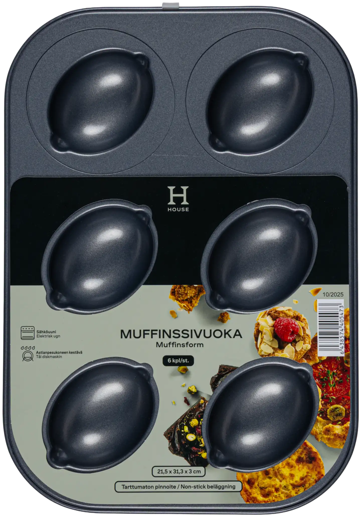 House muffinssivuoka sitruuna 6 kpl