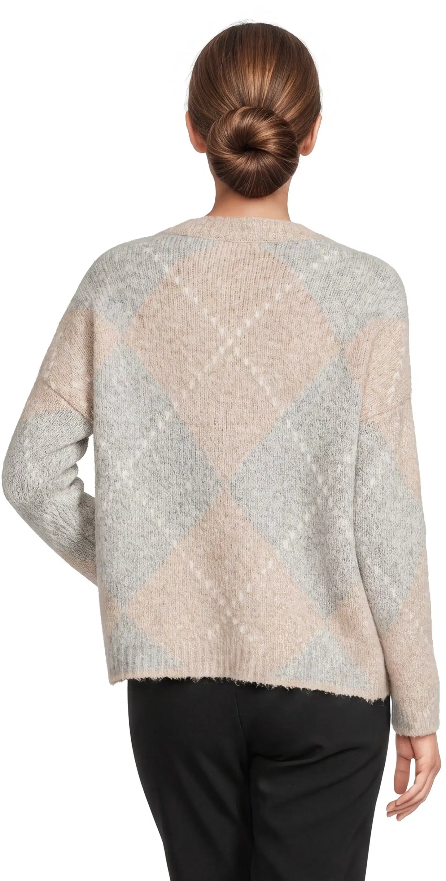London Fog naisten neule argyle 213L264009 - beige - 3