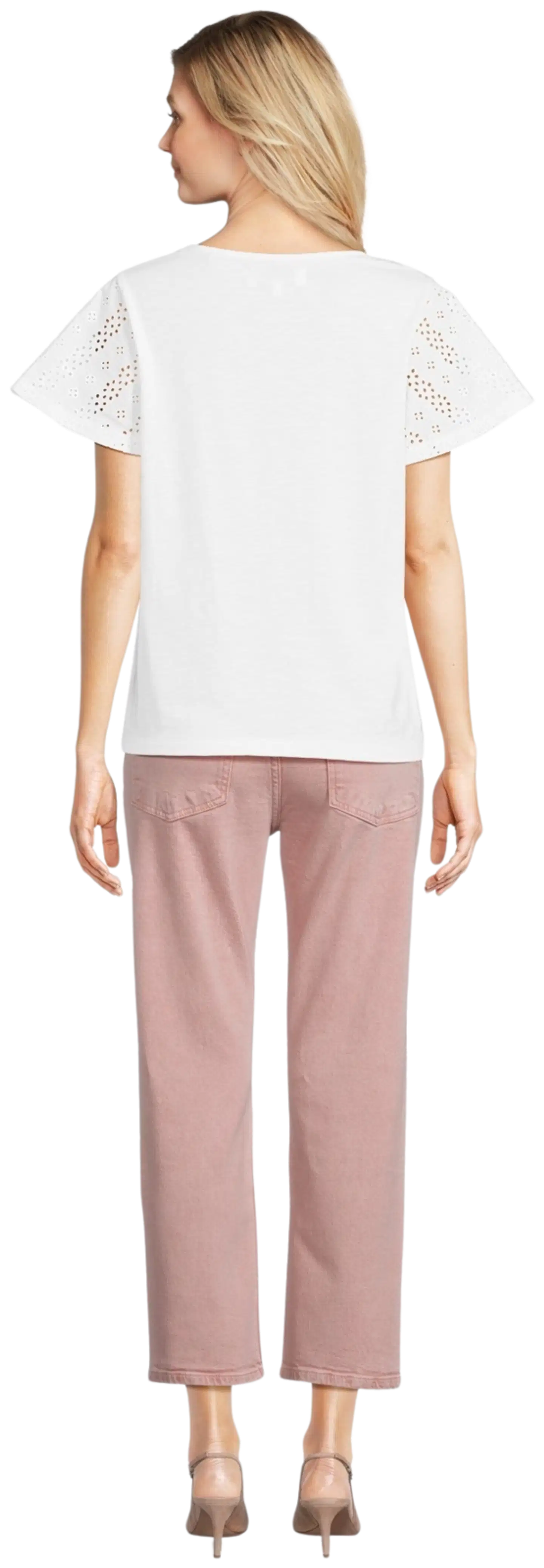 Margaux Riviera naisten pitsisomisteinen t-paita CF0354 - WHITE - 3