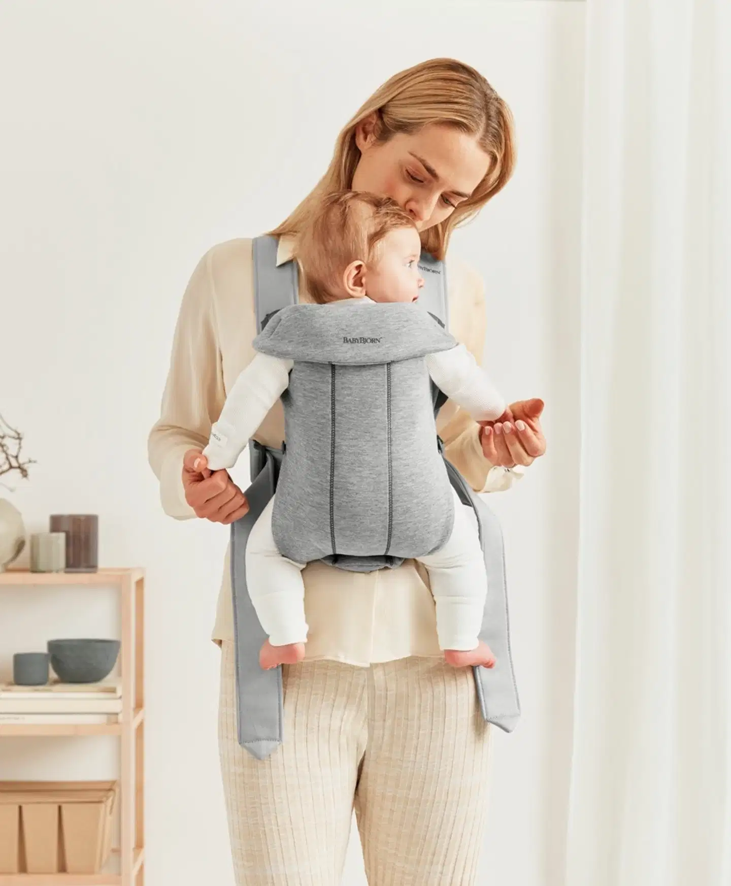 BabyBjörn vauvan kantoreppu mini - 3d jersey, vaaleanharmaa - 7