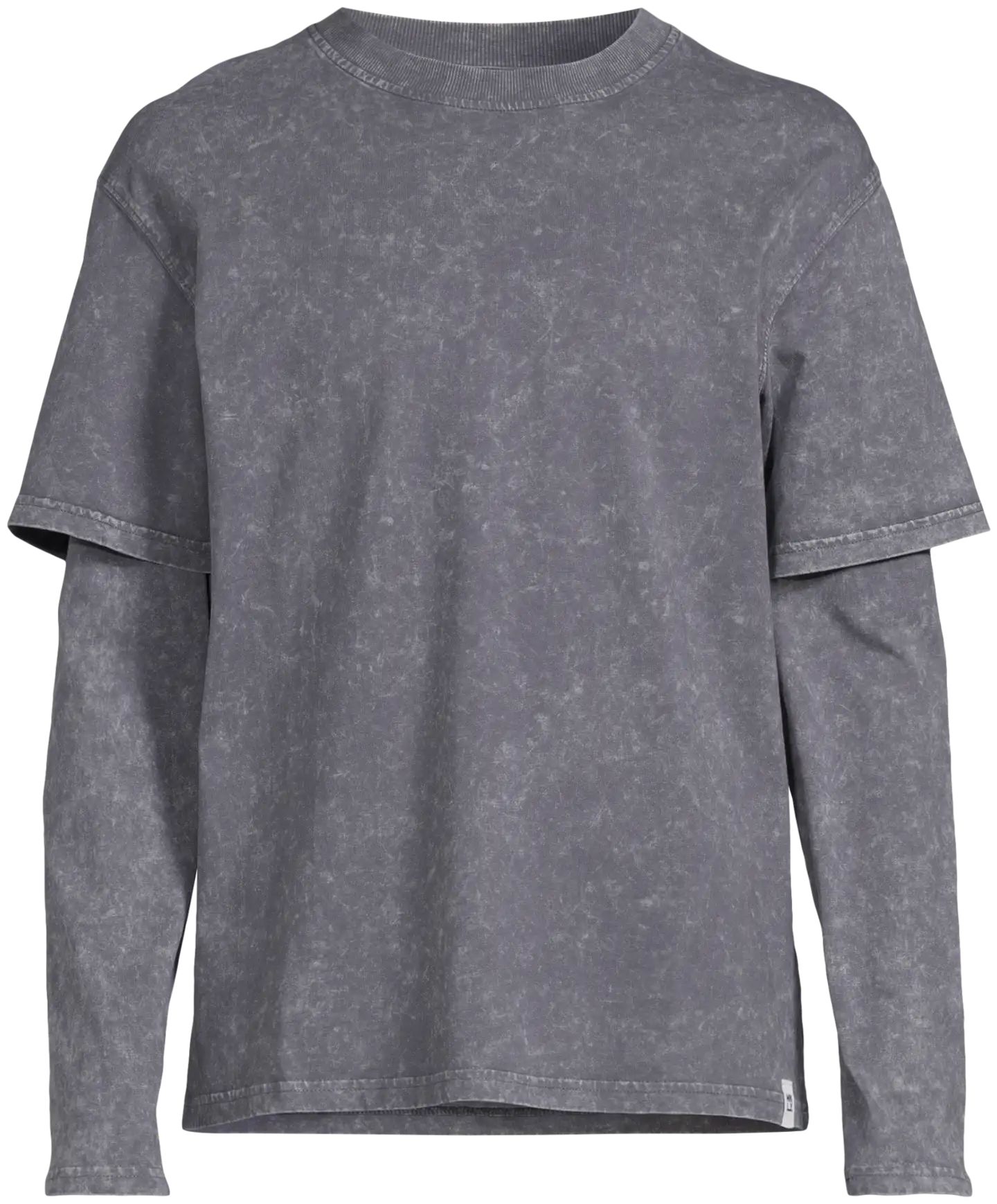 WKLY. miesten trikoopaita double-layer 195W482502 - d.grey washed - 2
