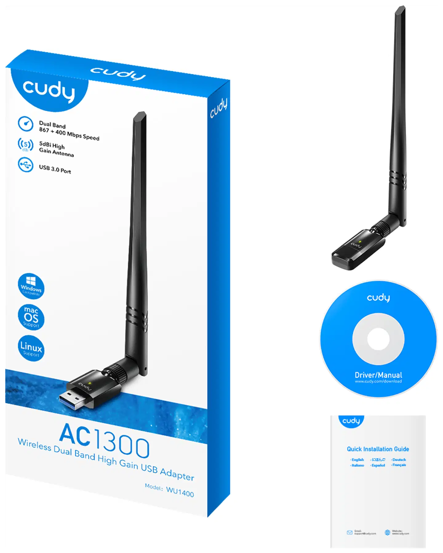 Cudy langaton sovitin WU1400 - 13