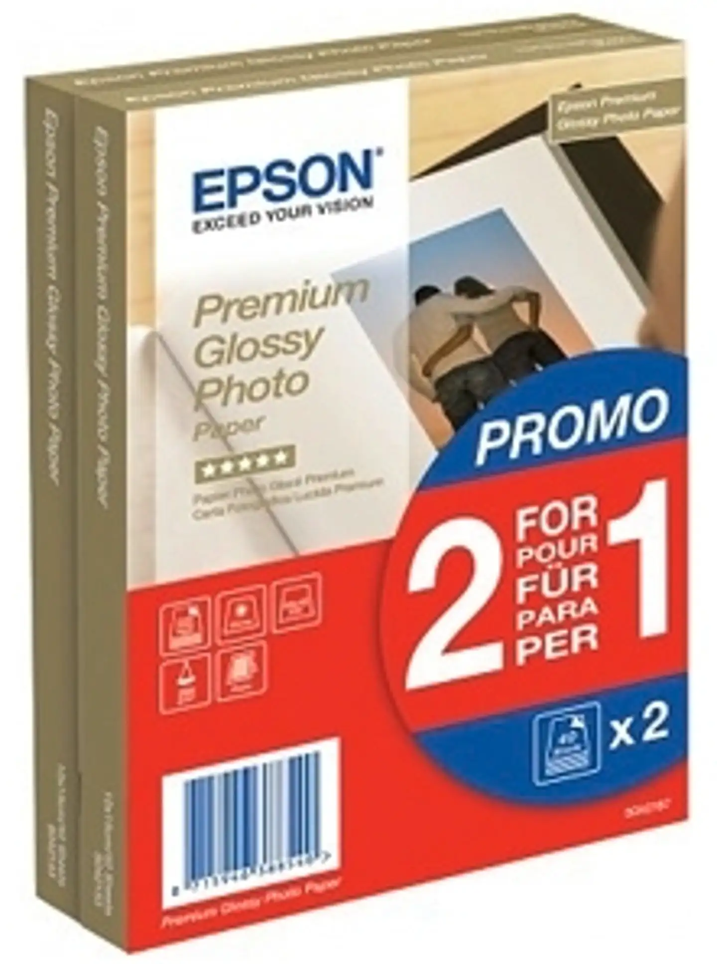 Epson Premium Glossy valokuvapaperi 100x150mm 2x40 arkkia