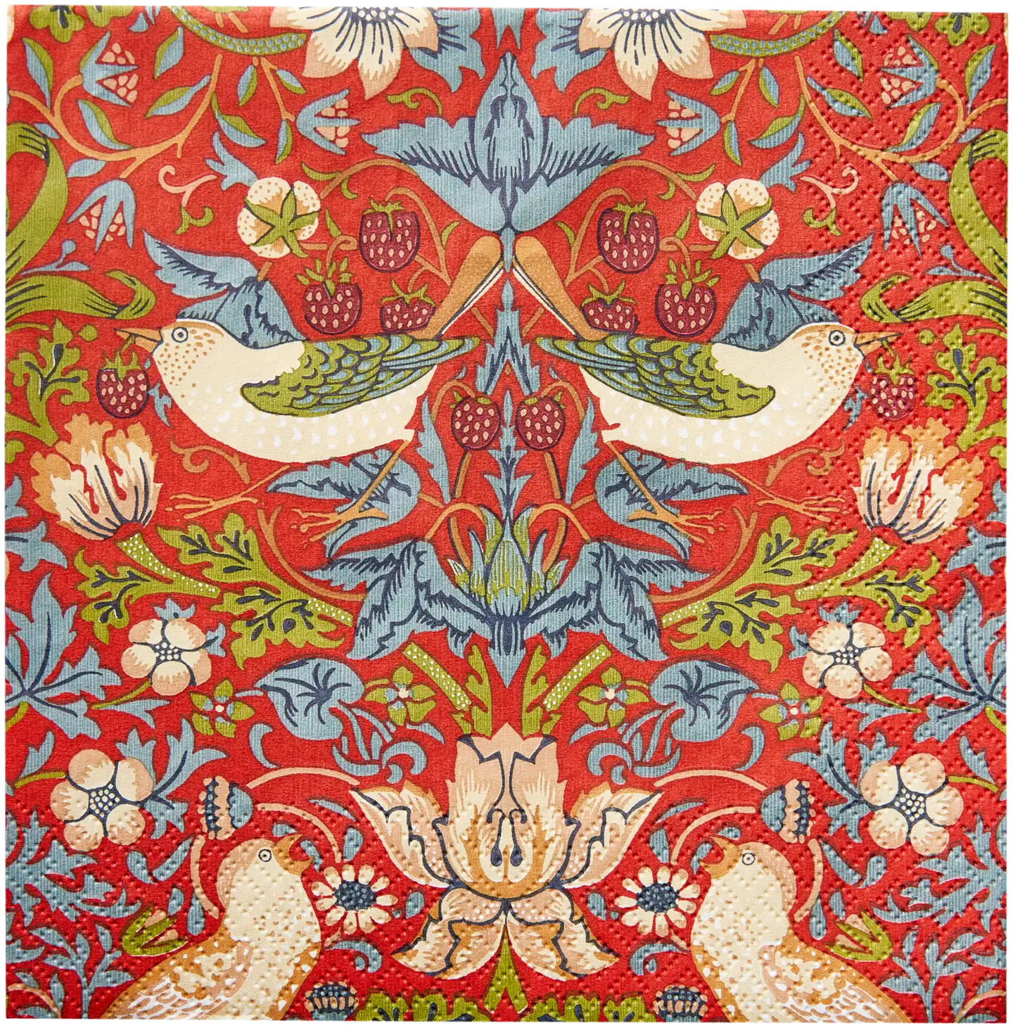 William Morris Strawberry Thief punainen lautasliina 20kpl/33cm - 1