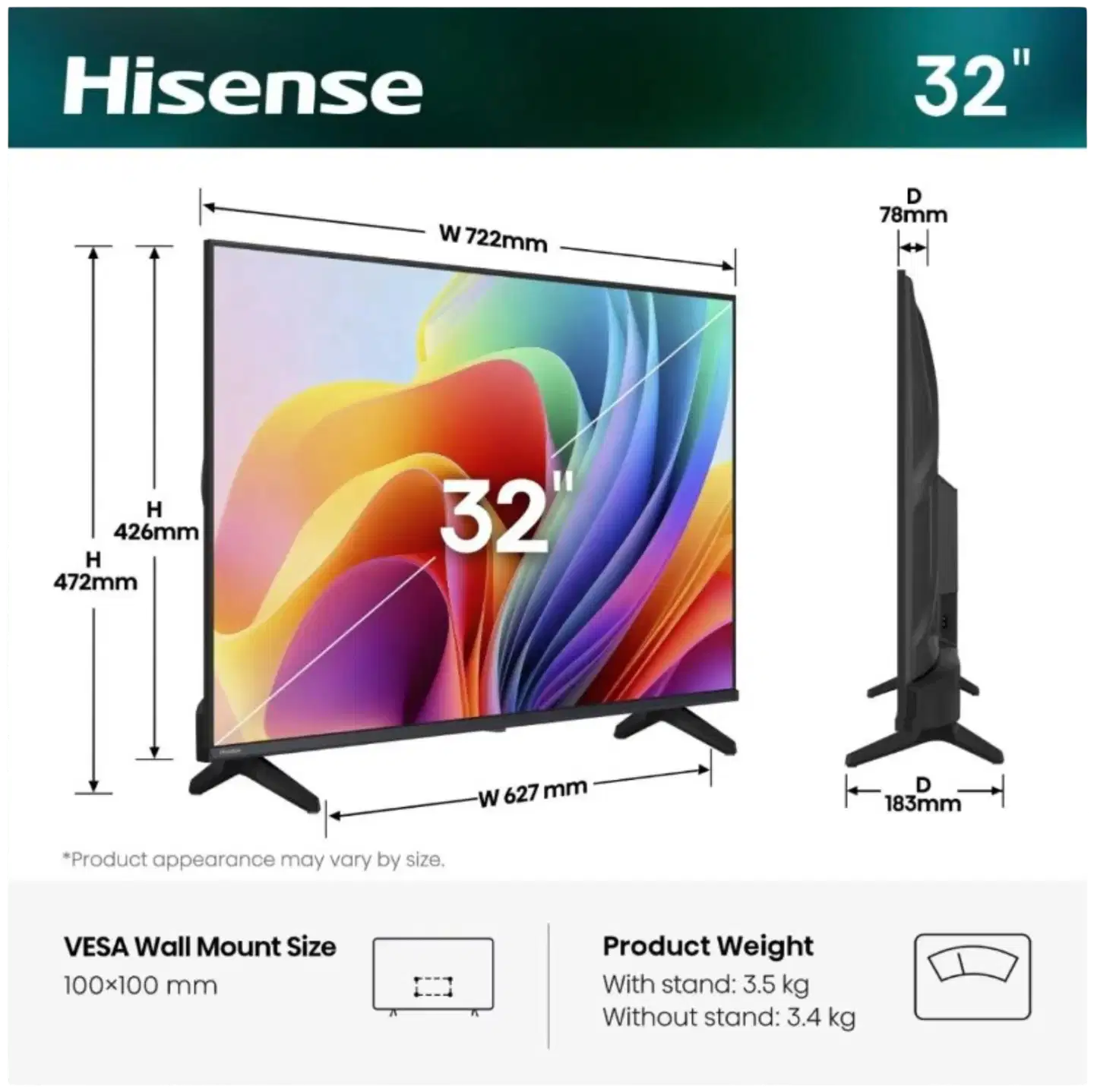 Hisense 32" Smart LED TV 32A4S - 2