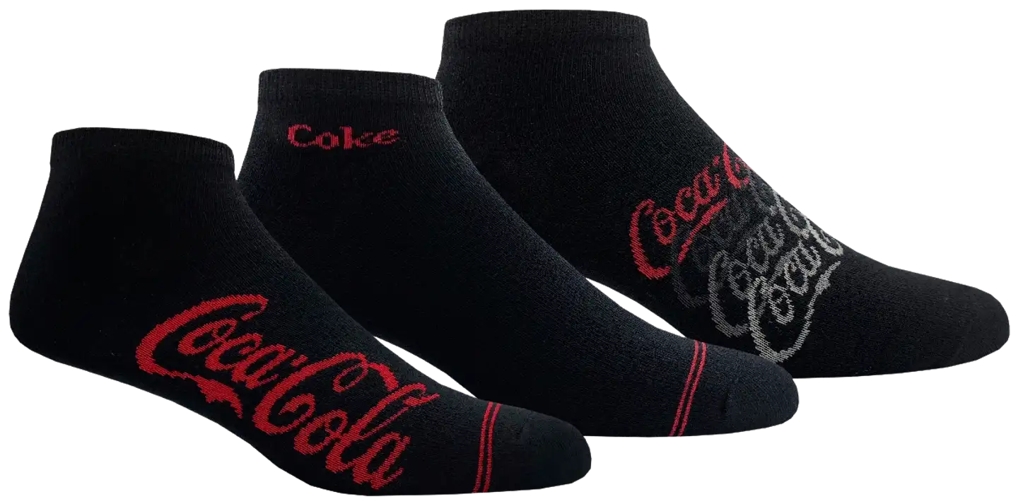 Coca Cola miesten sneakersukat 3p - MUSTA