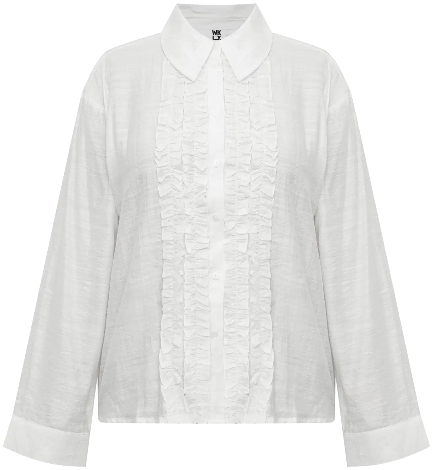 WKLY. naisten frilla-somisteinen kauluspusero 218W312650 - White - 1