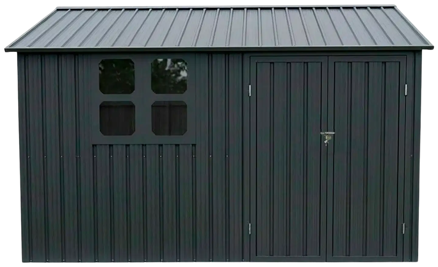 Fornorth pihavarasto ikkunalla 313x260x205cm, antrasiitti - 8