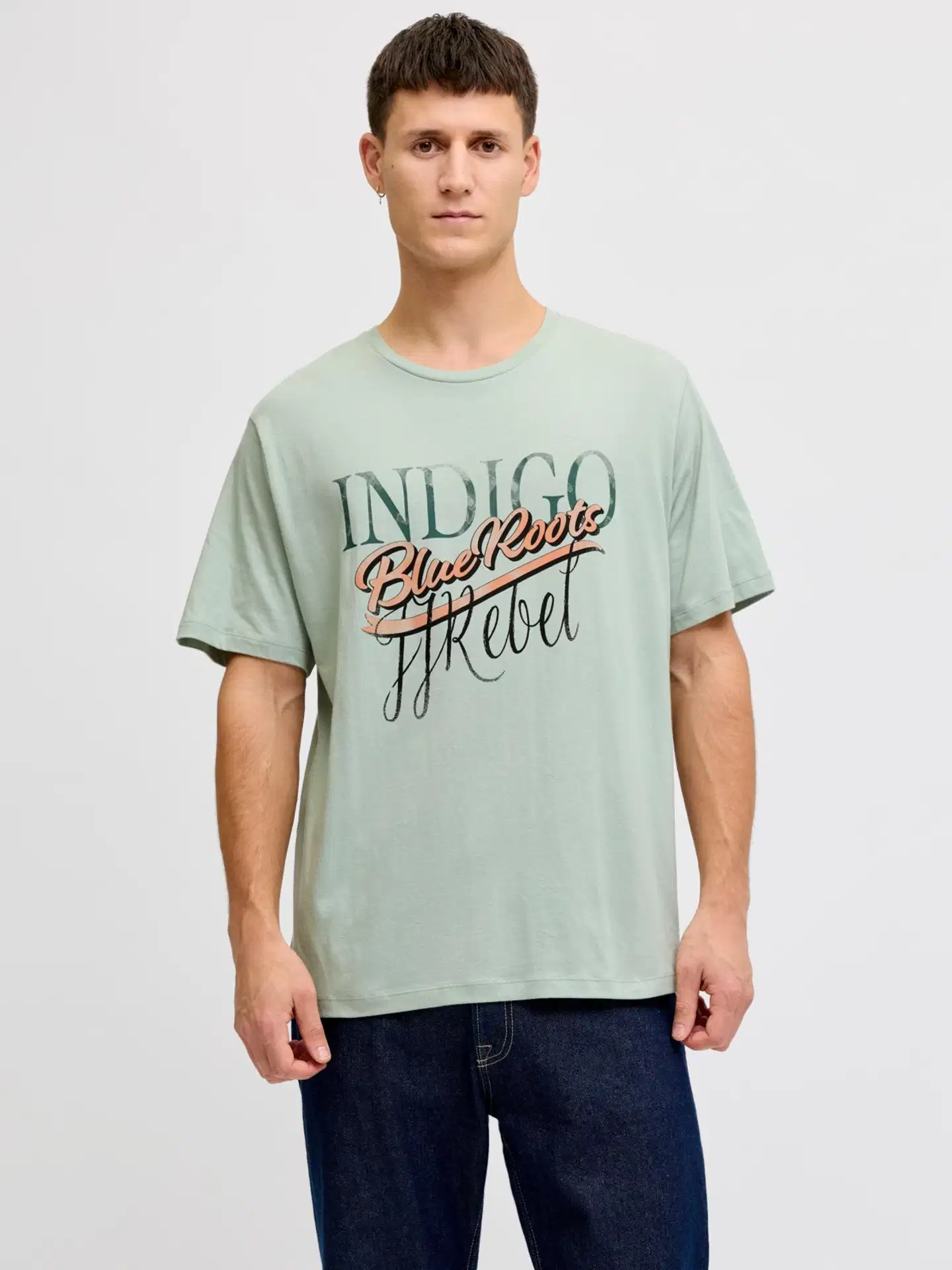 JJ REBEL miesten t-paita Jreb - Aqua Gray - 2