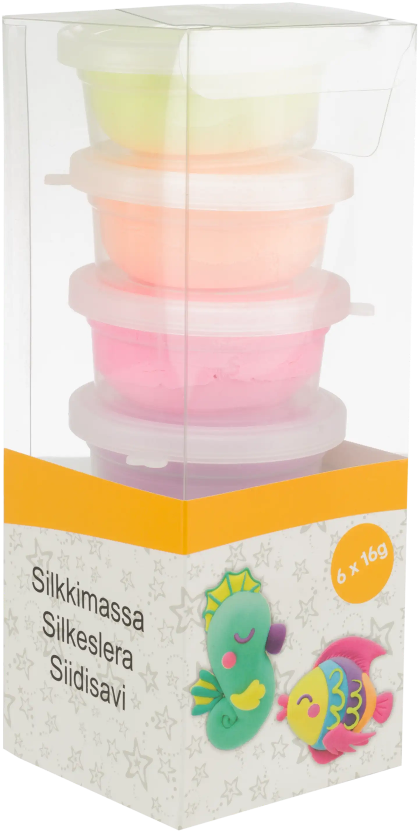 Silkkimassa 6 kpl pastellivärit