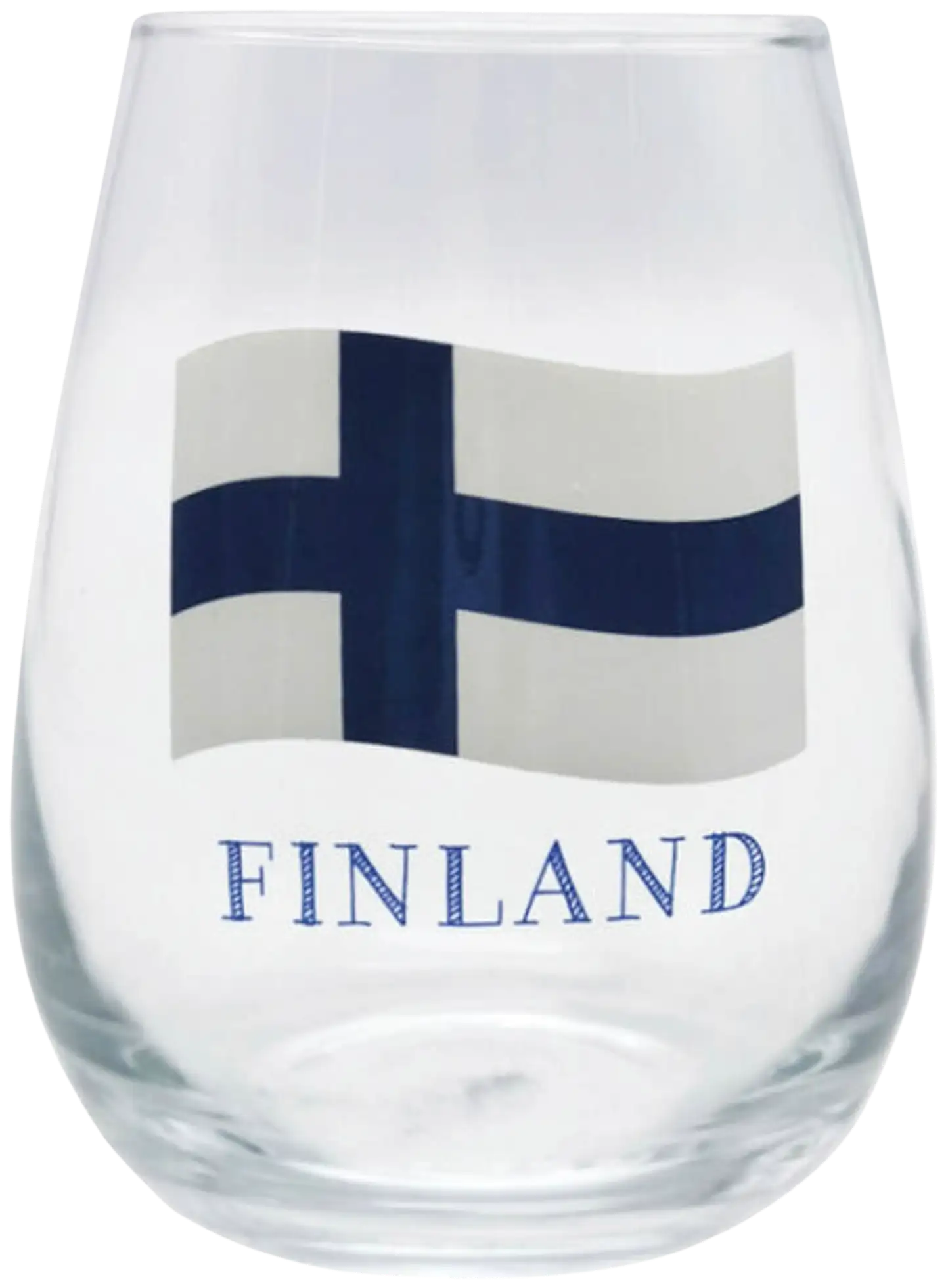 AmandaB juomalasi suomen lippu 9x11,5cm