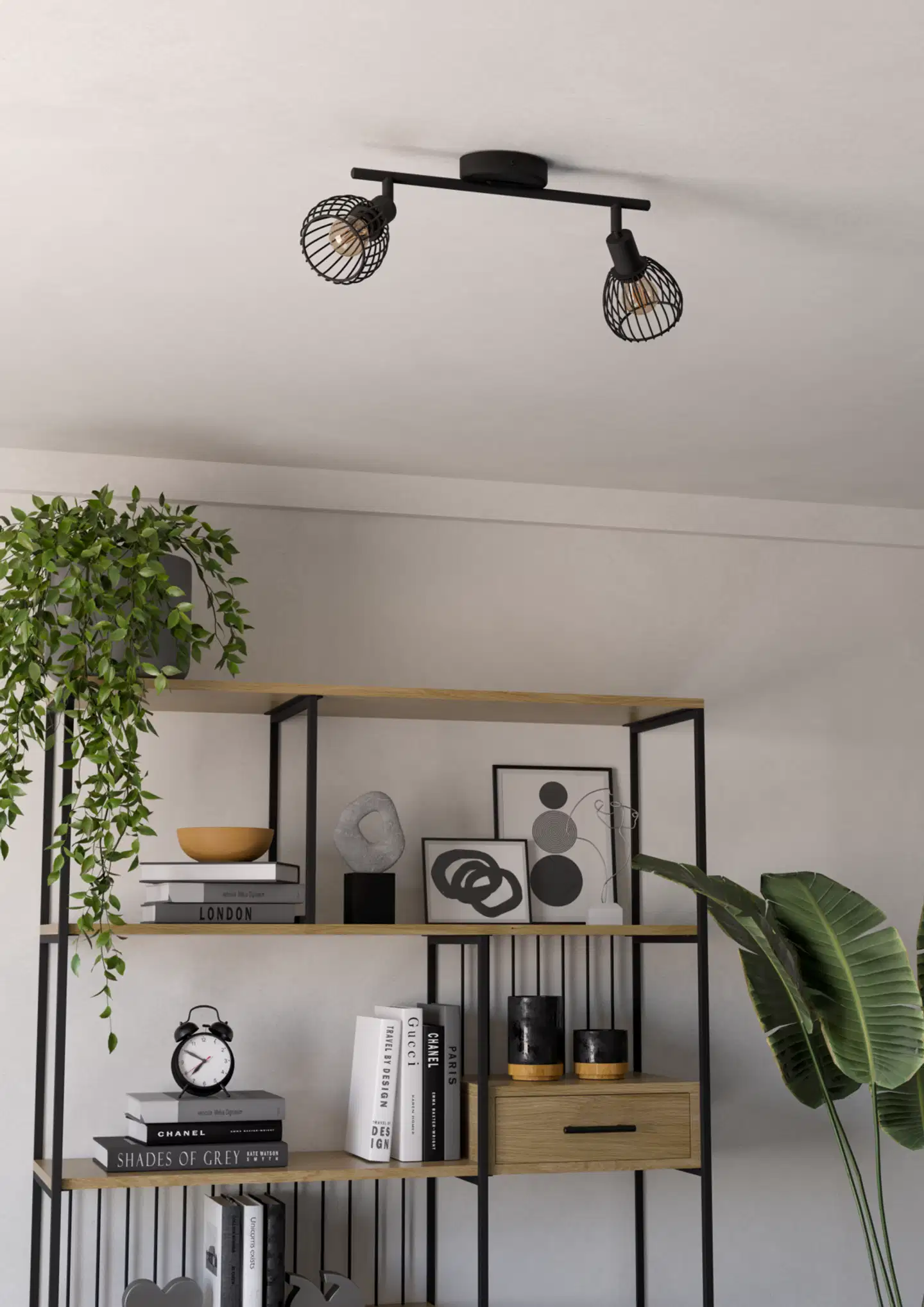 EGLO kattospotti 2-os. Sonnino E14 musta - 4