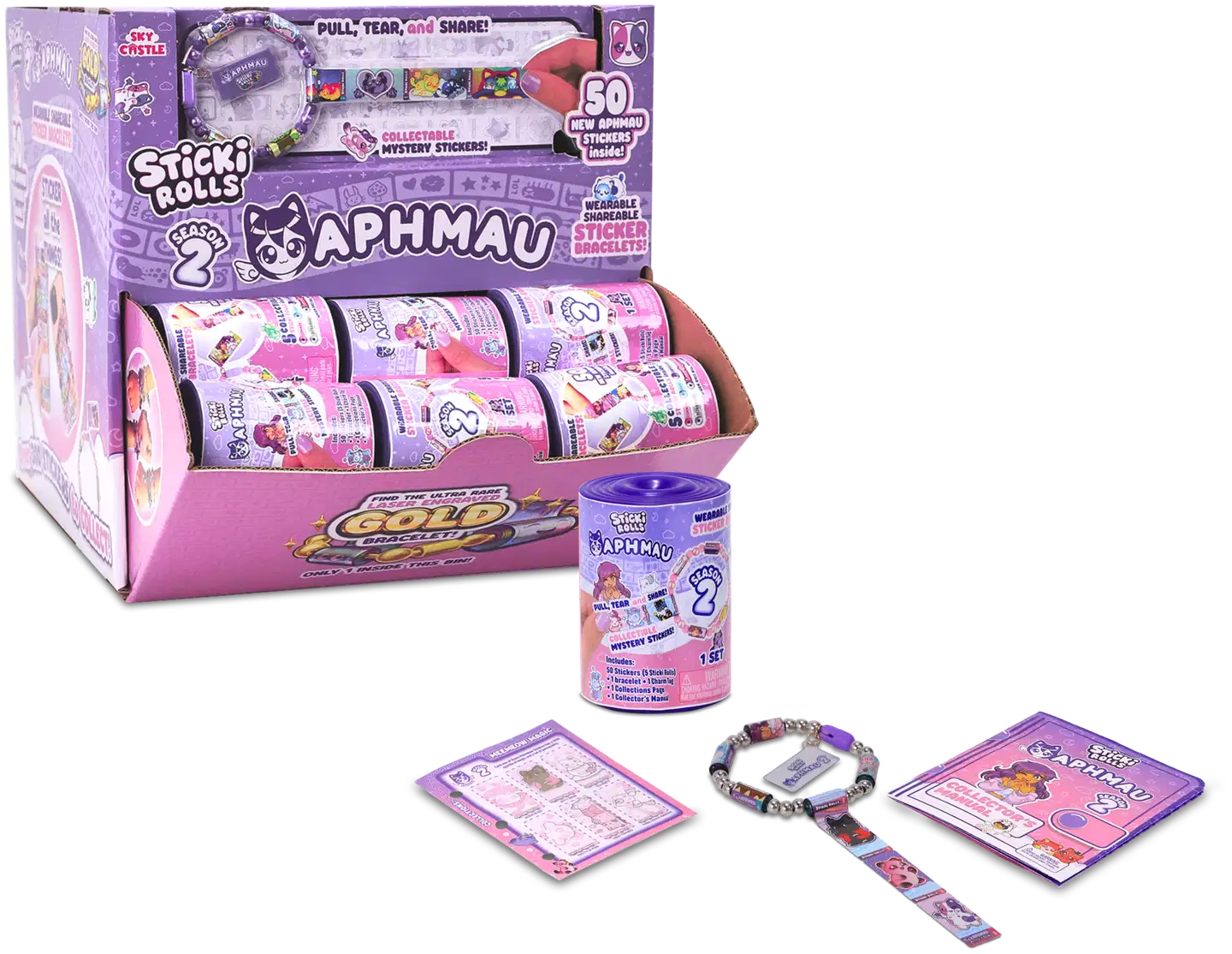 Sticki Rolls Aphmau Tarrarannekoru Yllätyspakkaus 50 tarraa - 15